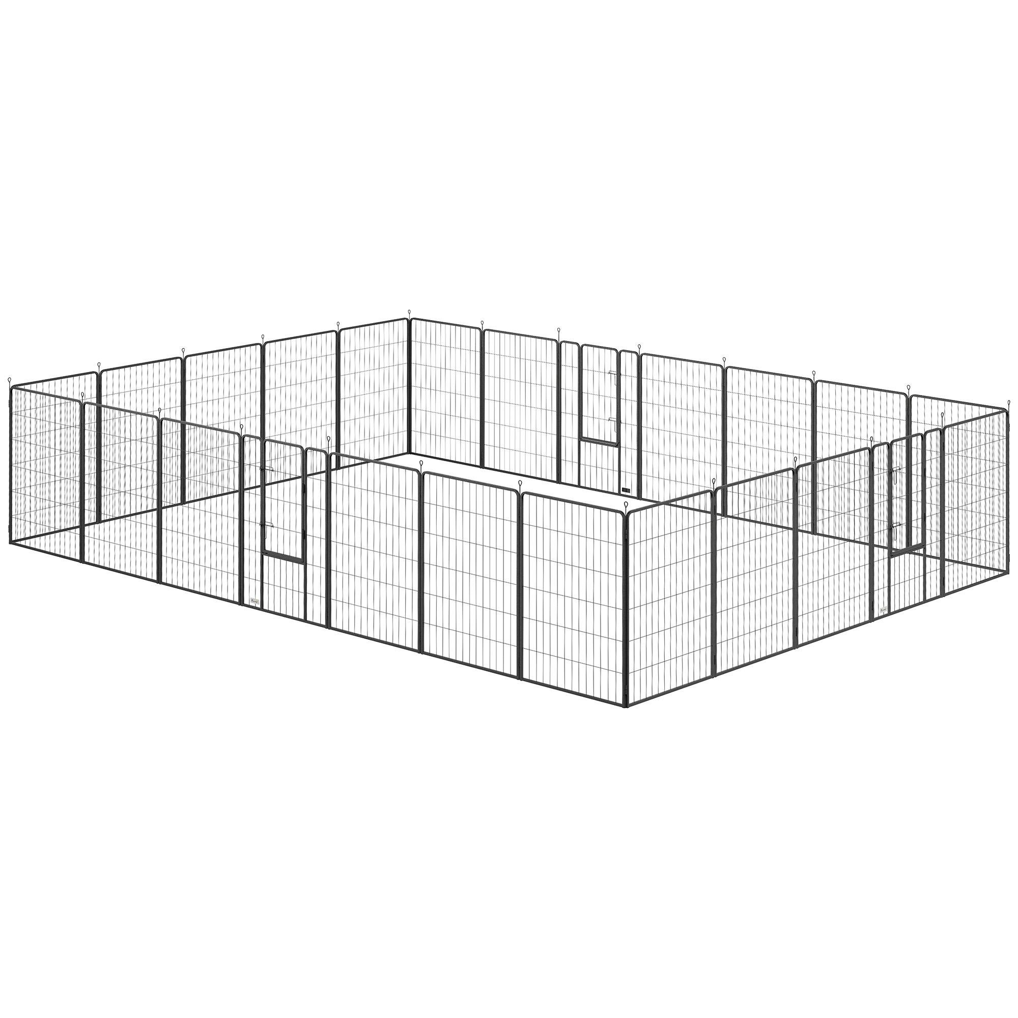 44.5 Inch Black Dog Playpen with 24 Panels