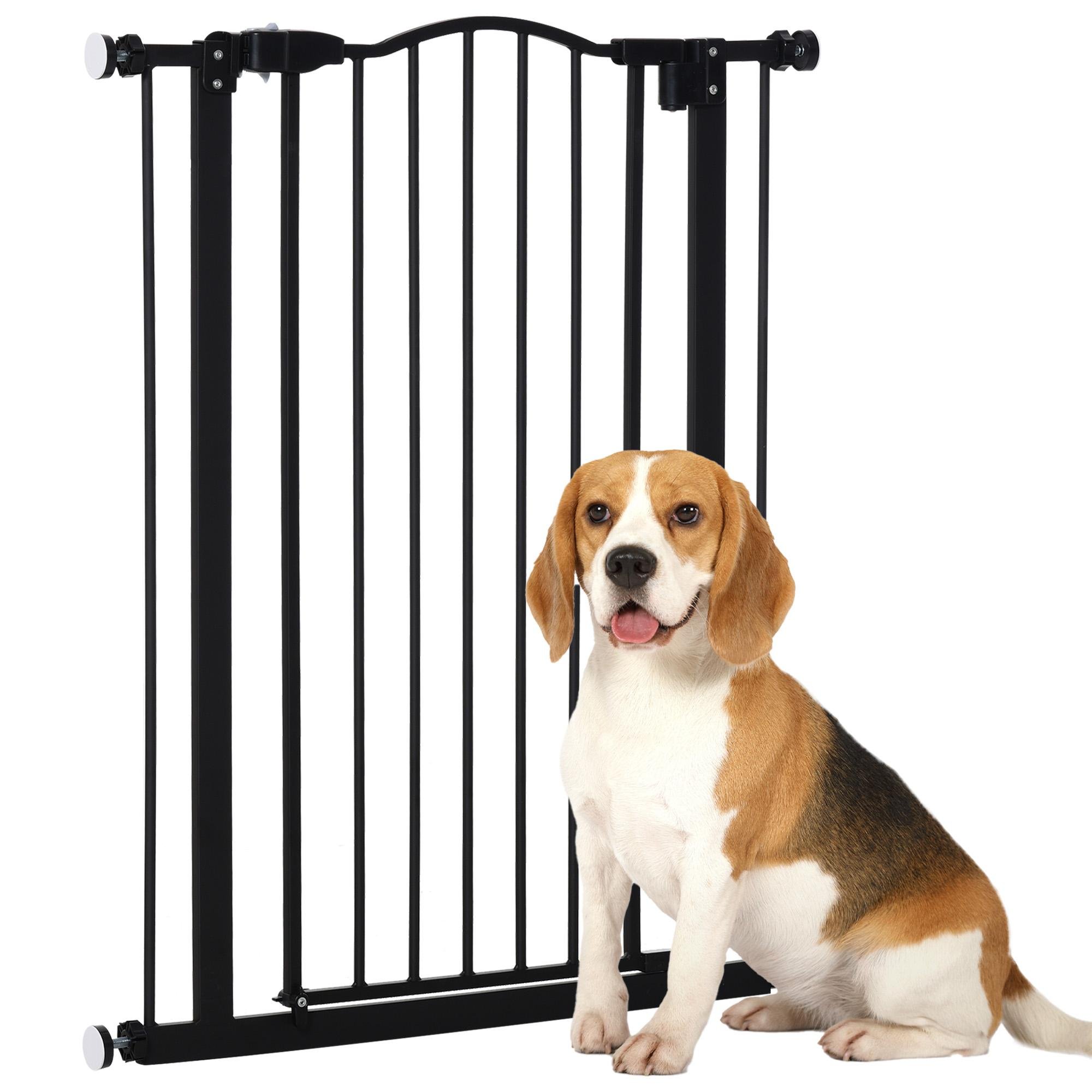 37 Inch Black Pressure Gate with Auto-Close Door