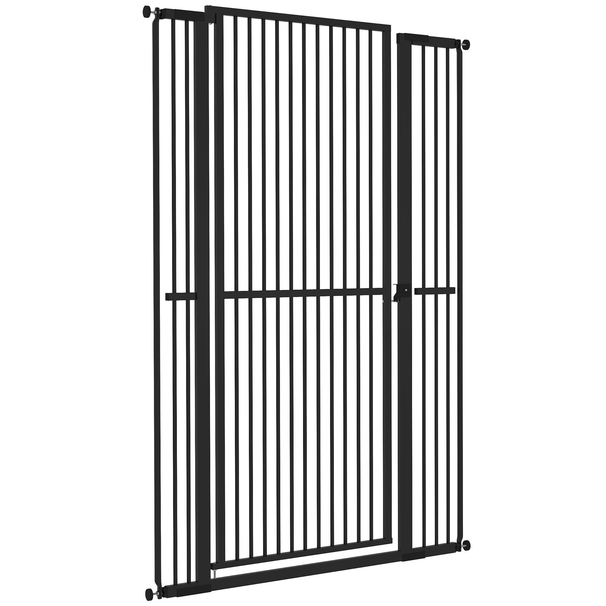 59 Inch Black Pet Gate, Extra-Tall Adjustable Width