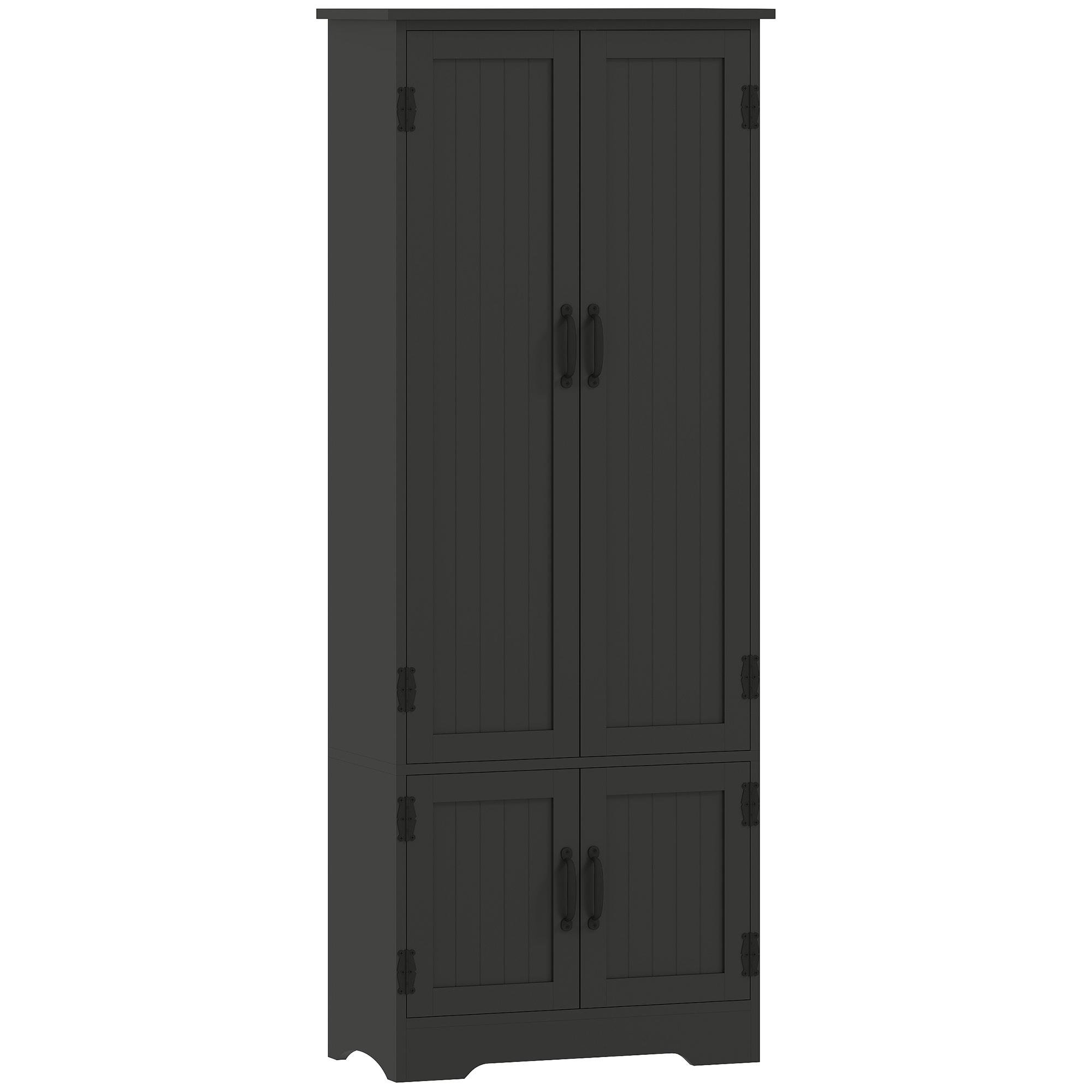 Black 60 Inch Pantry Cabinet with Adjustable Shelves