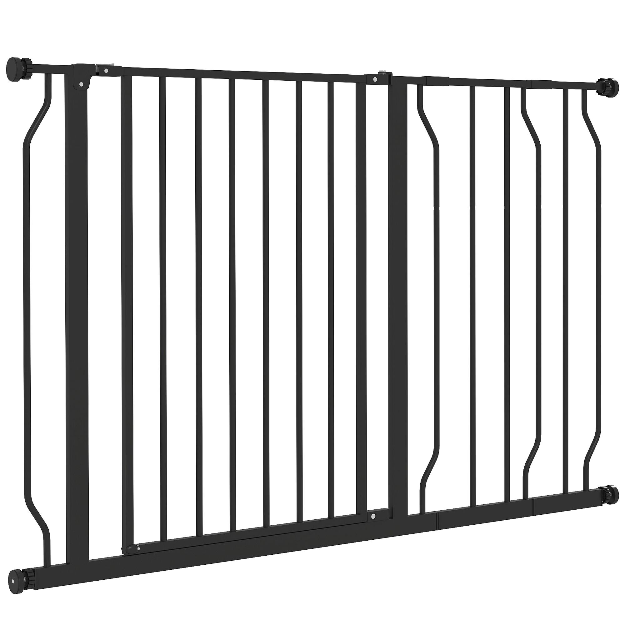 45.3 Inch Alloy Pet Gate, Adjustable Black Door