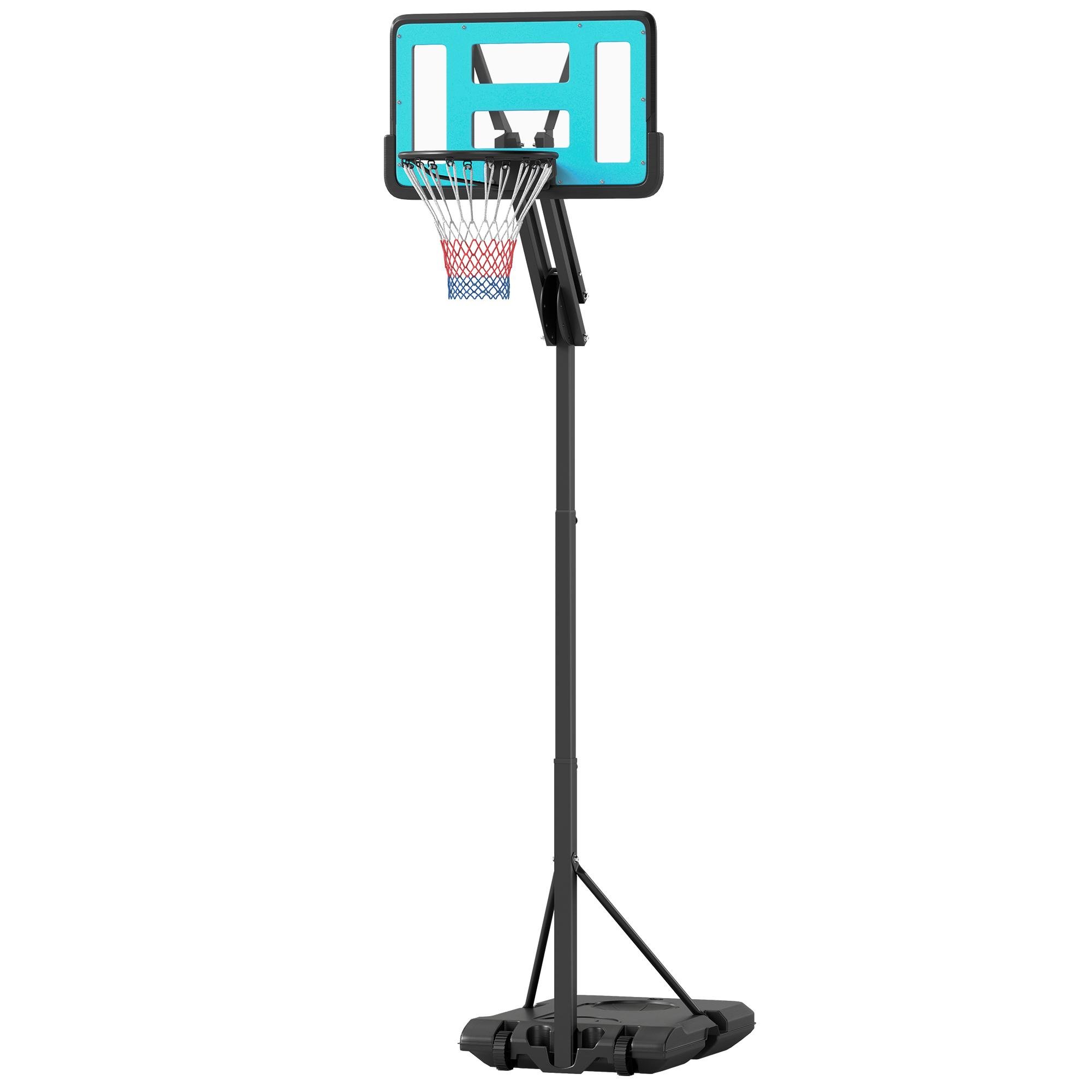Black Adjustable Basketball Stand, 57.5-92.9 in Hoop