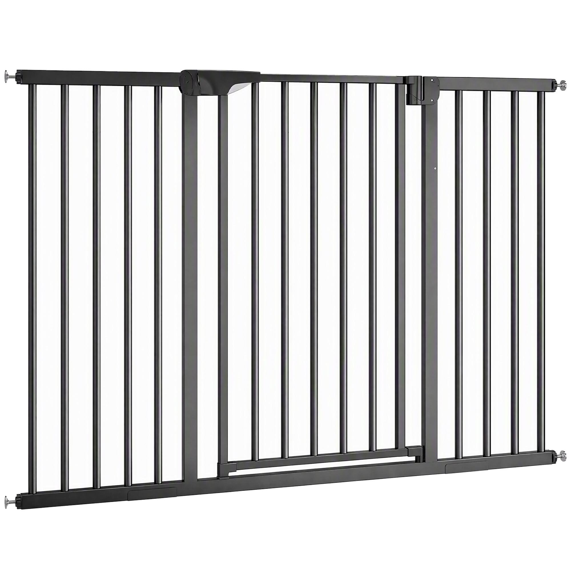 Black Carbon Steel Pet Gate, Auto-Close, 29.9-51.2 in