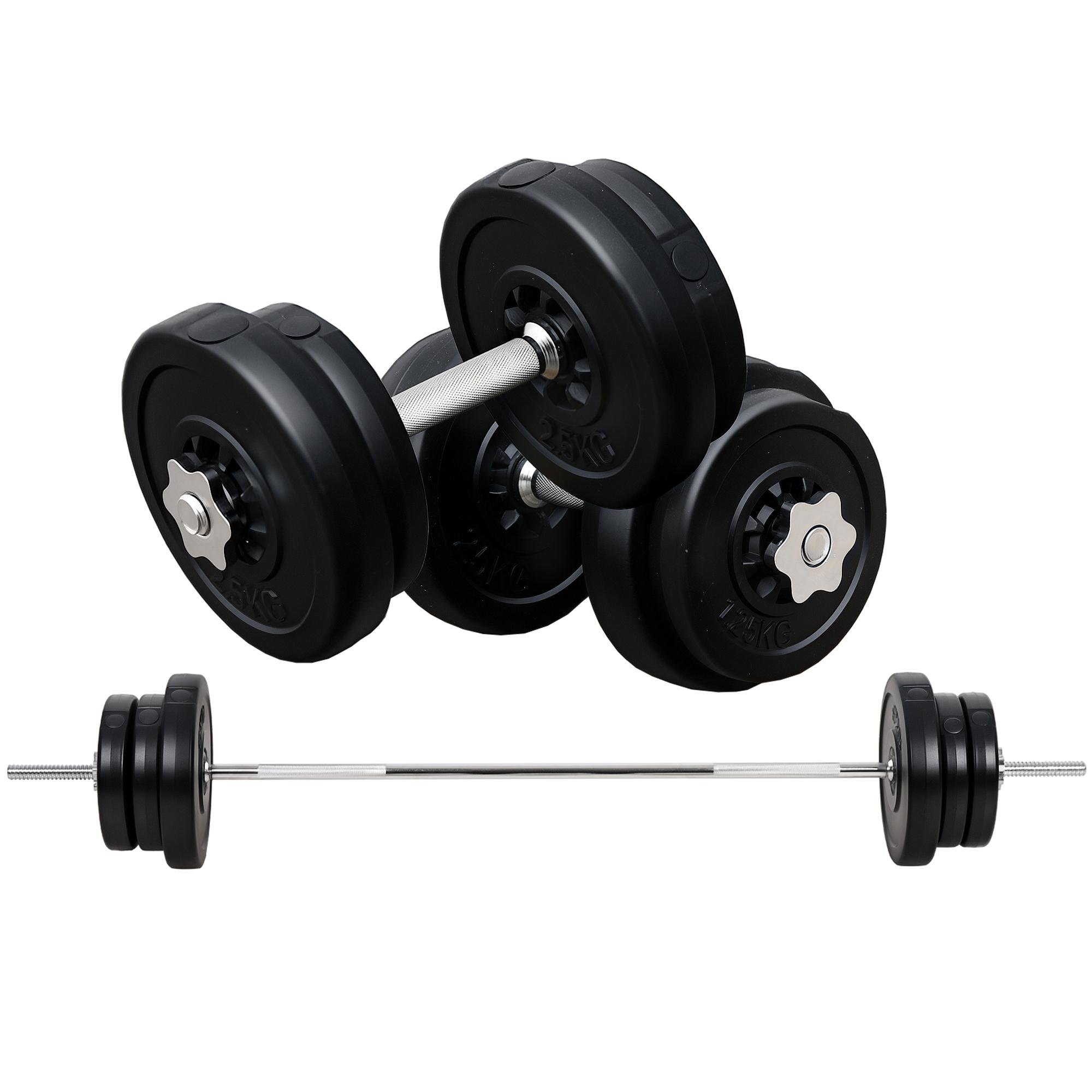 145 lb Adjustable Weight Set with Dumbbell and Barbell Bars