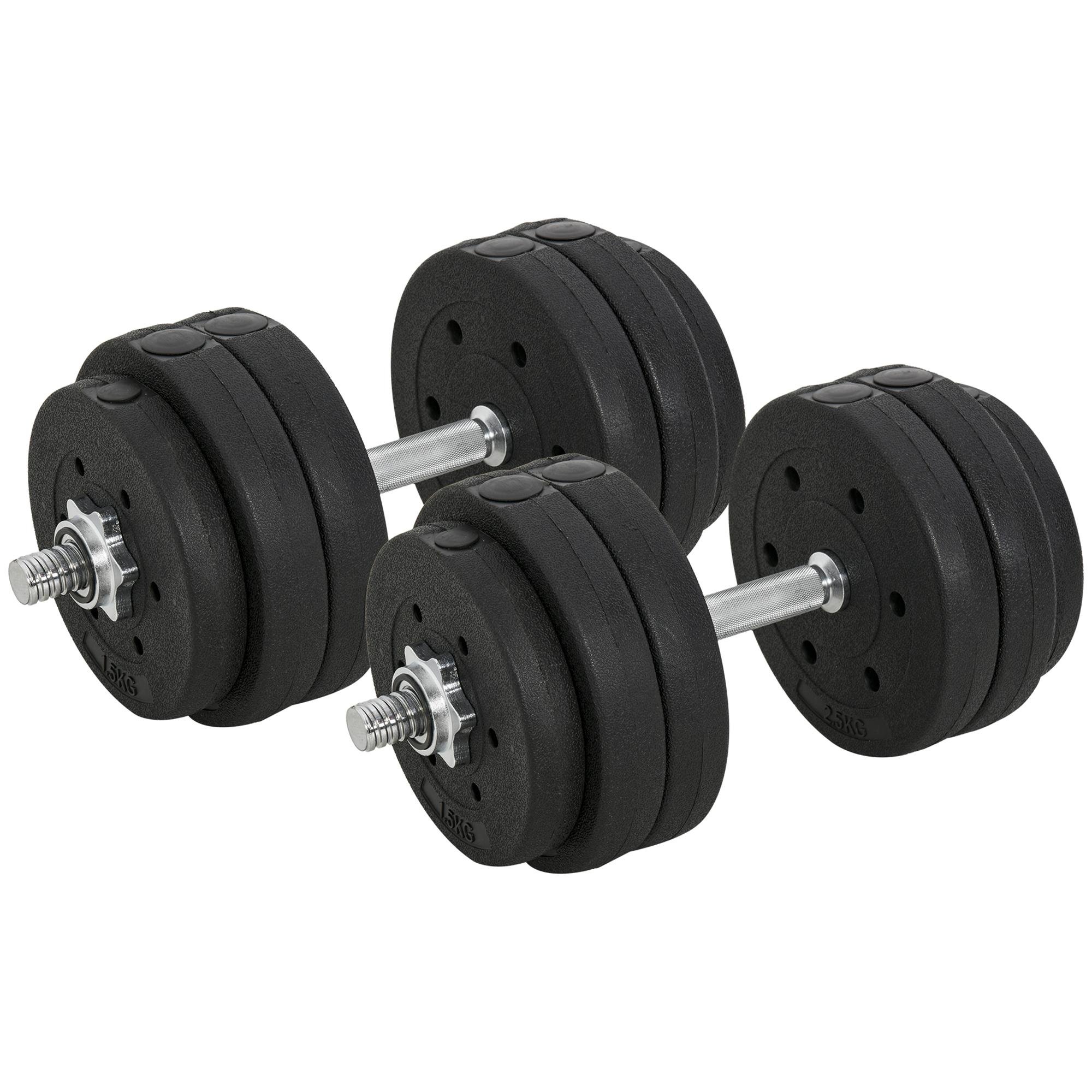 33 lb steel dumbbell pair with adjustable plates