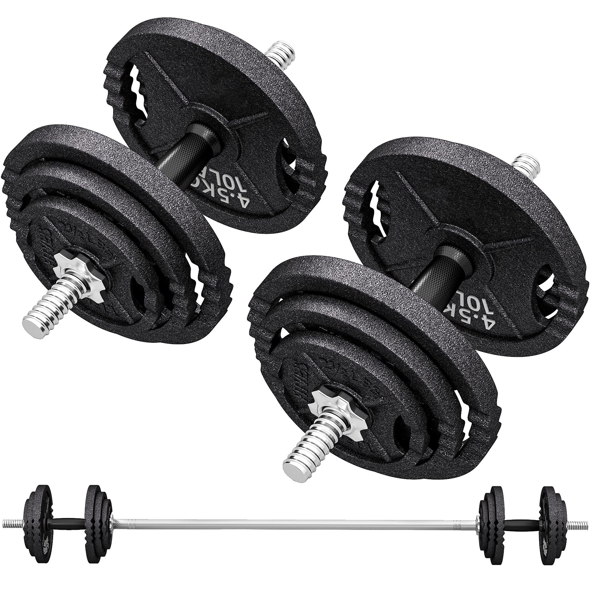 112 lb Steel Dumbbell Set for Home Gym
