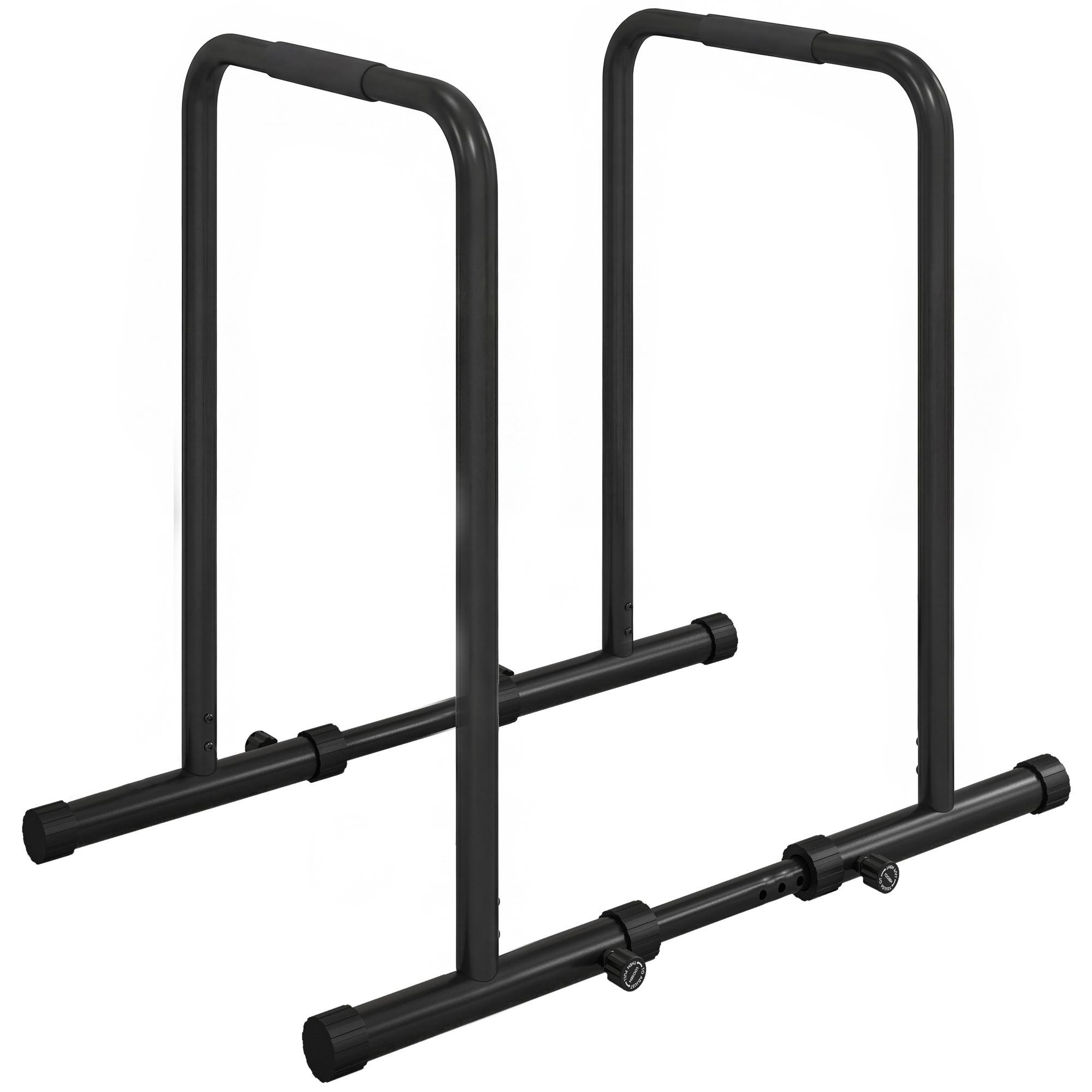Black Alloy Steel Dip Station, Adjustable Width and Height