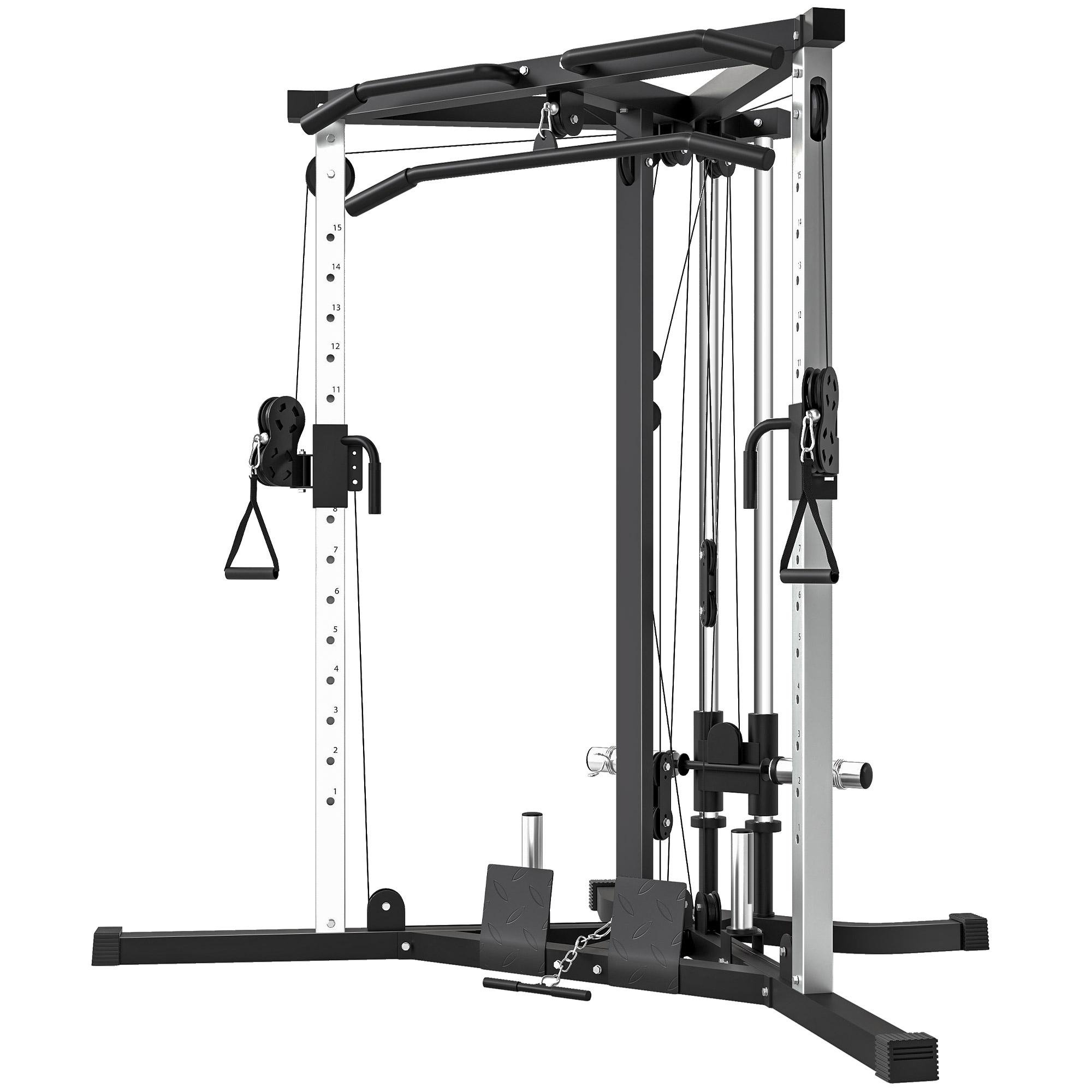Black Alloy Steel Power Tower with 15-Position Pulleys