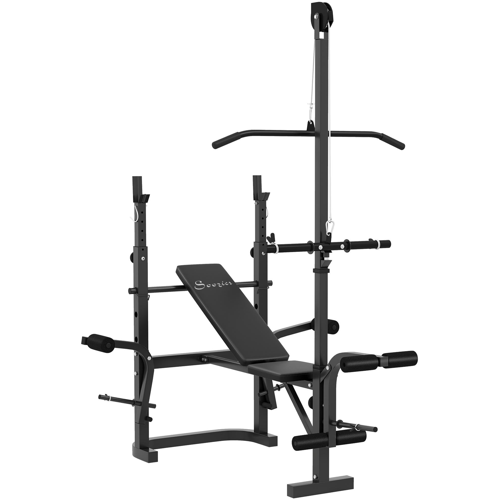 Black Alloy Steel Weight Bench with Rack