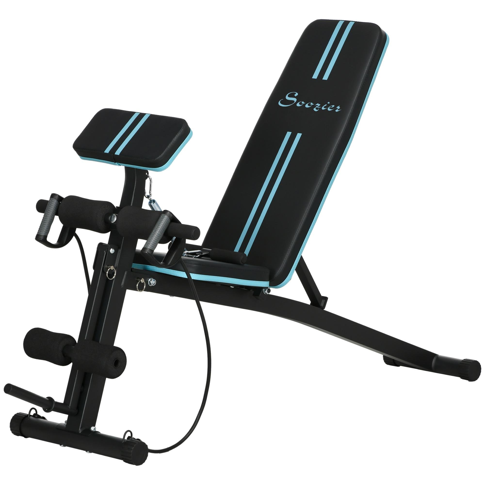 Blue Adjustable Weight Bench with 7 Positions