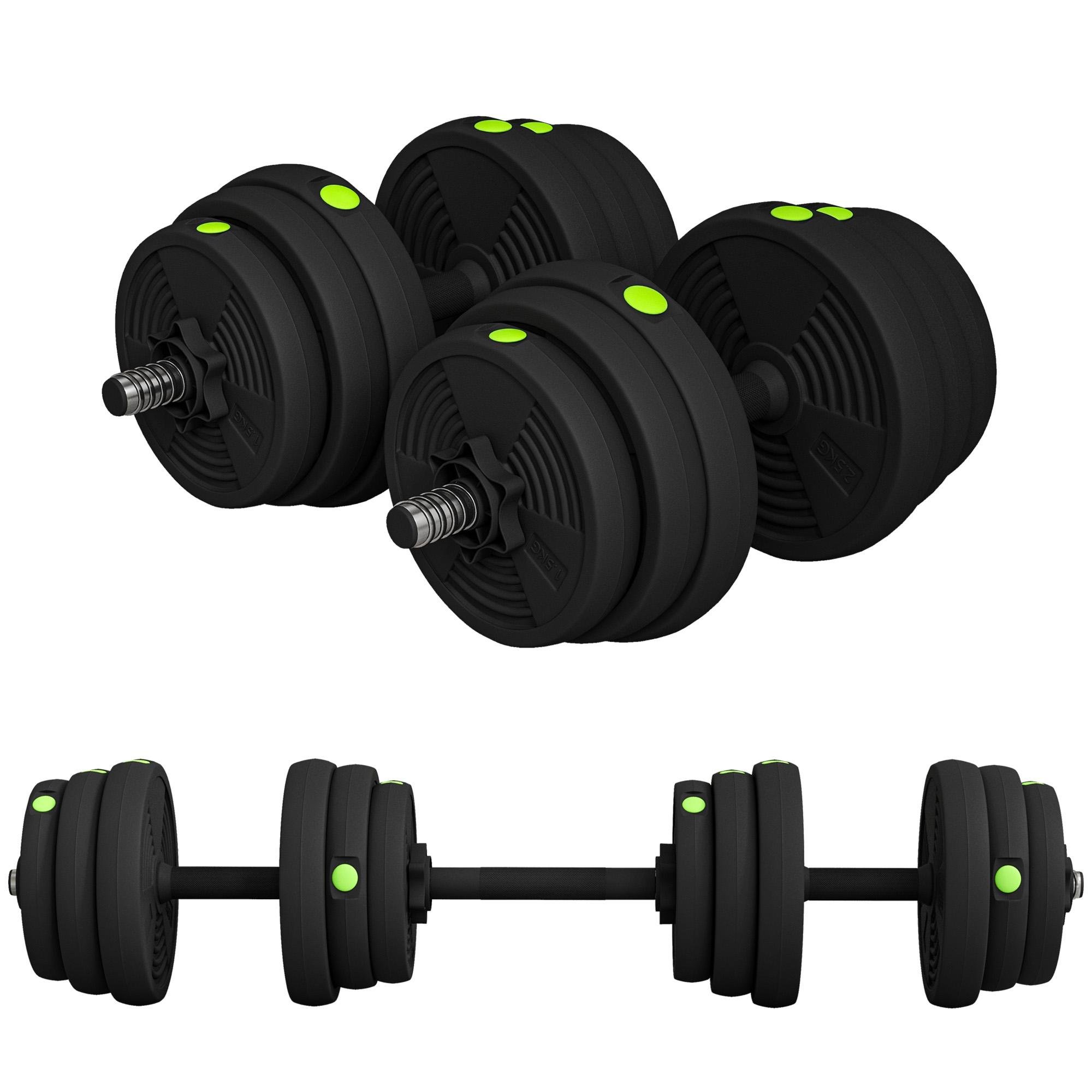 4 in 1 Weight Set with Adjustable Plates, 55 lbs