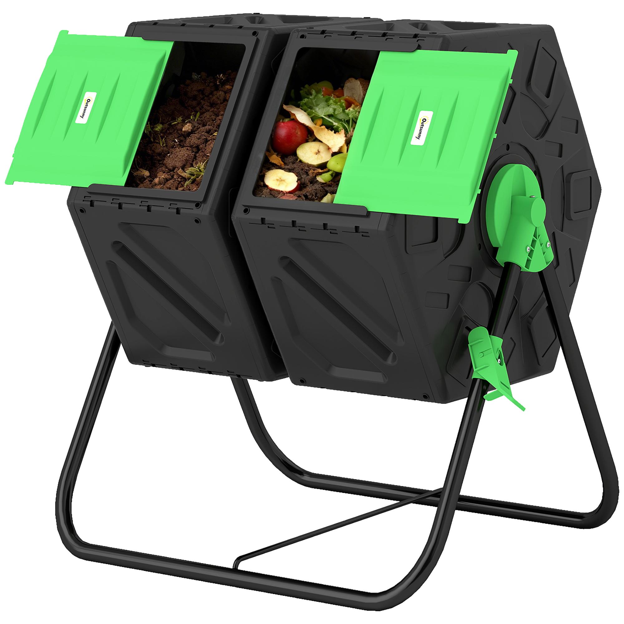 34.5 Gallon Dual Chamber Composter with 360° Tumble