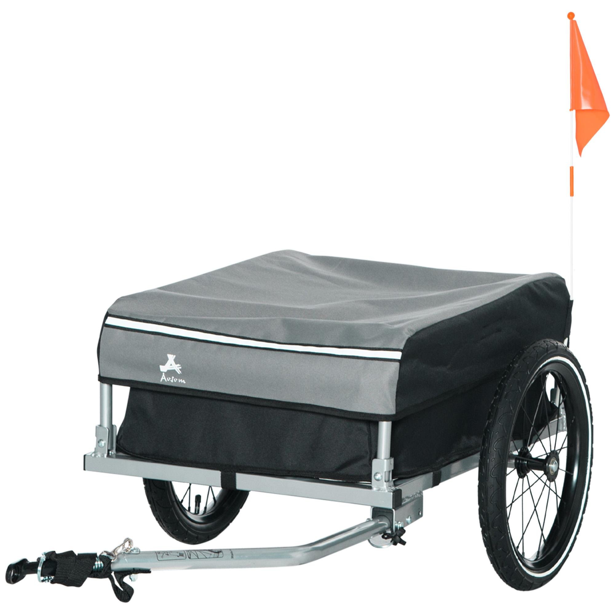16-Inch Bike Cargo Trailer with Foldable Steel Frame
