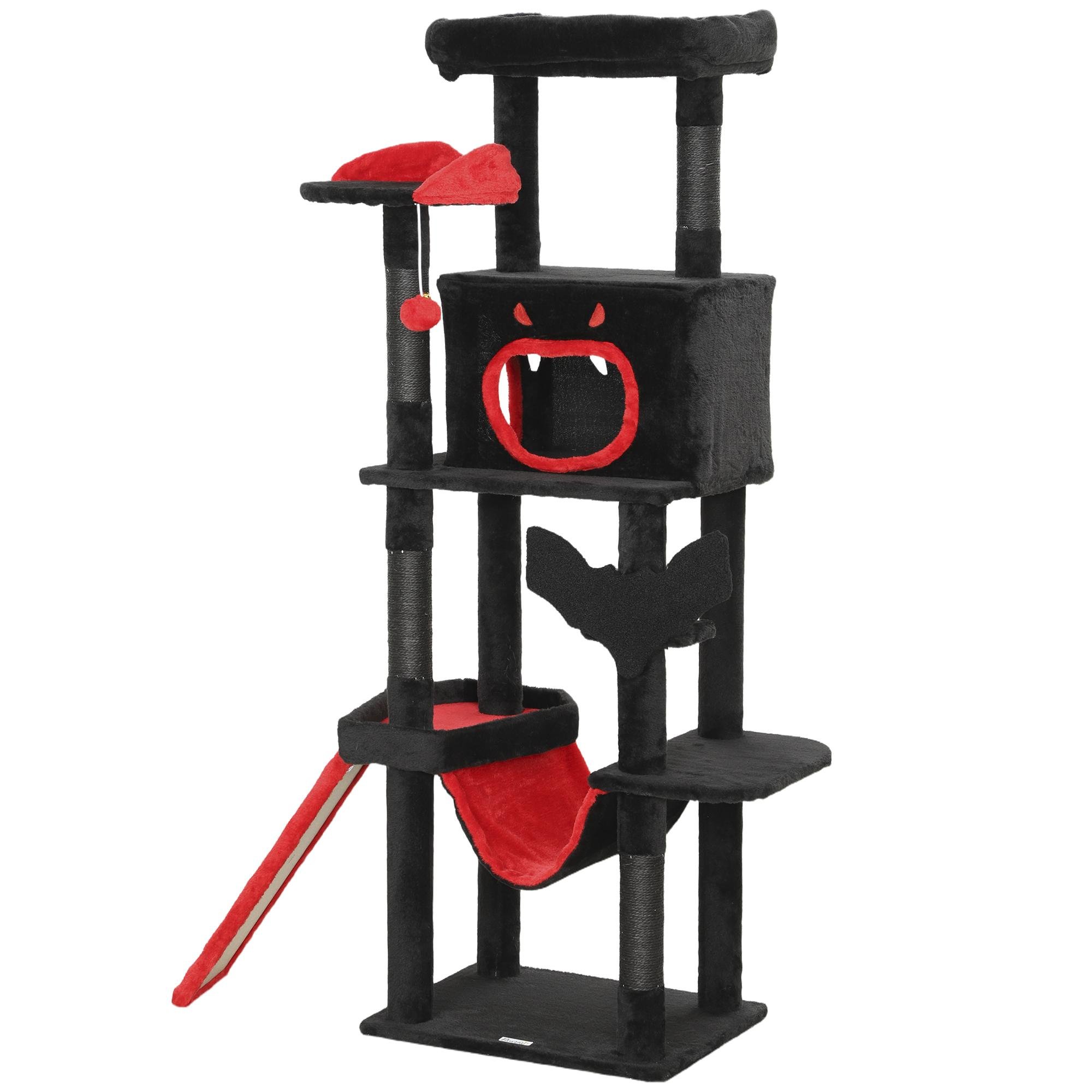 59.8 Inch Gothic Cat Tree with Coffin Bed