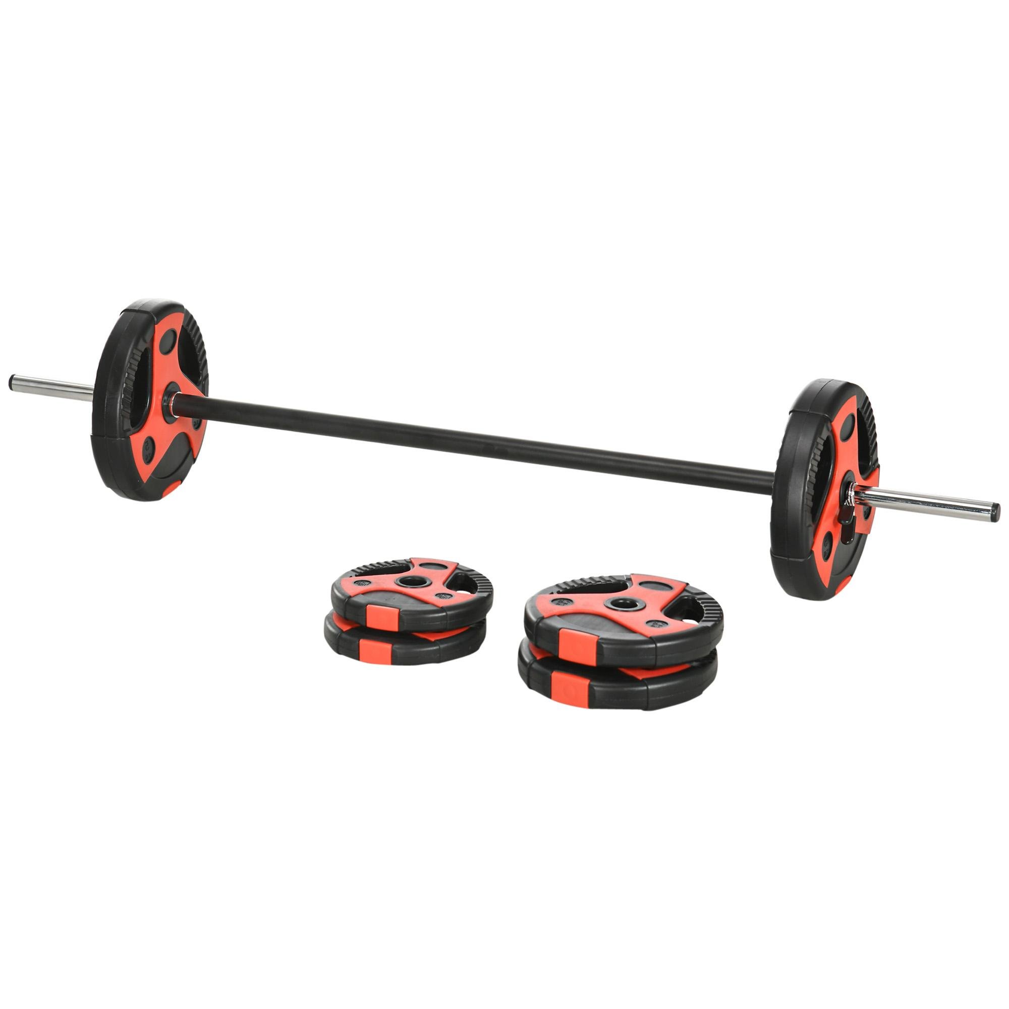 44 lbs Adjustable Barbell Set with Solid One-Piece Bar