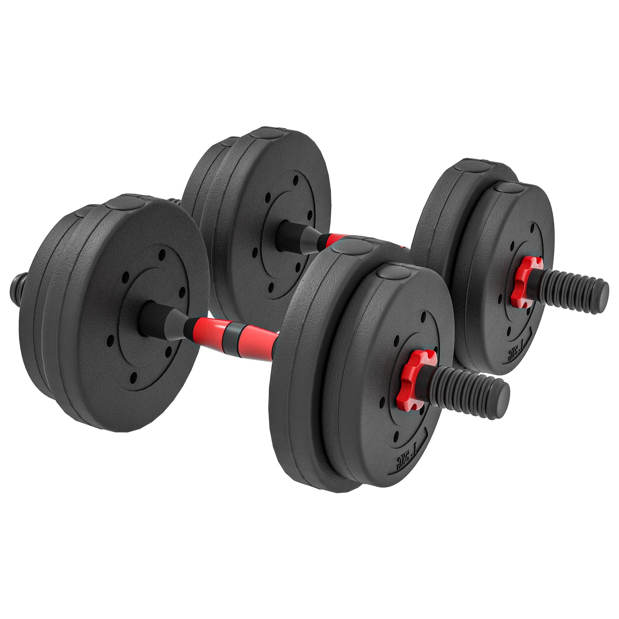 33 lb Adjustable Dumbbell Barbell, 2-in-1 Weight Set