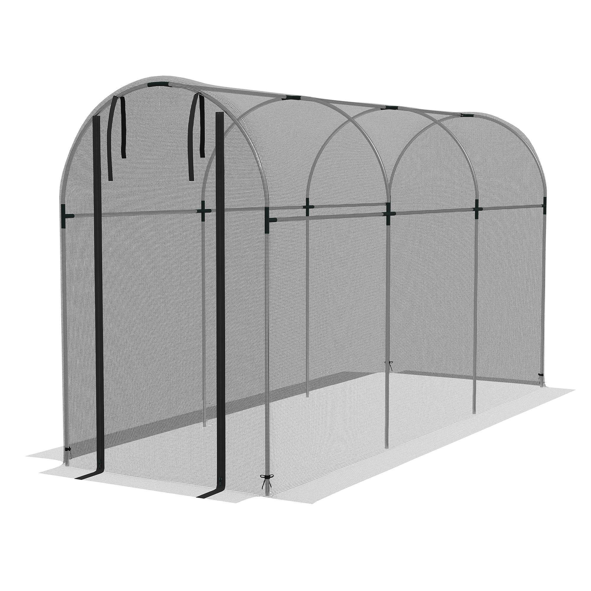 4 x 12 Crop Cage with HDPE Mesh and Walk-In Door