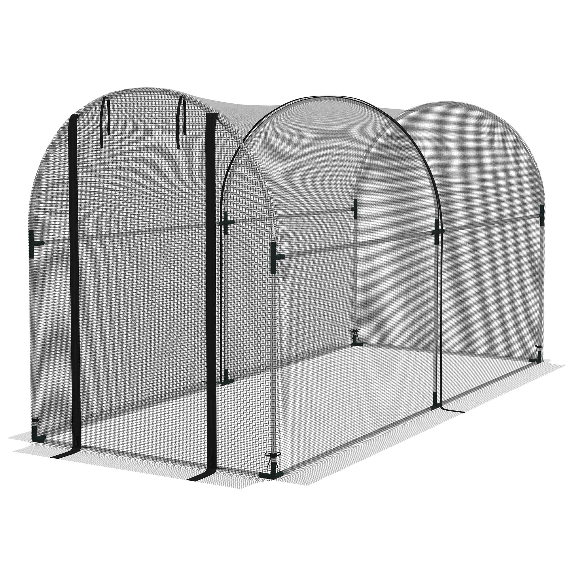 HDPE Mesh Plant Cage with Zipper Door, 9.8' x 3.9'