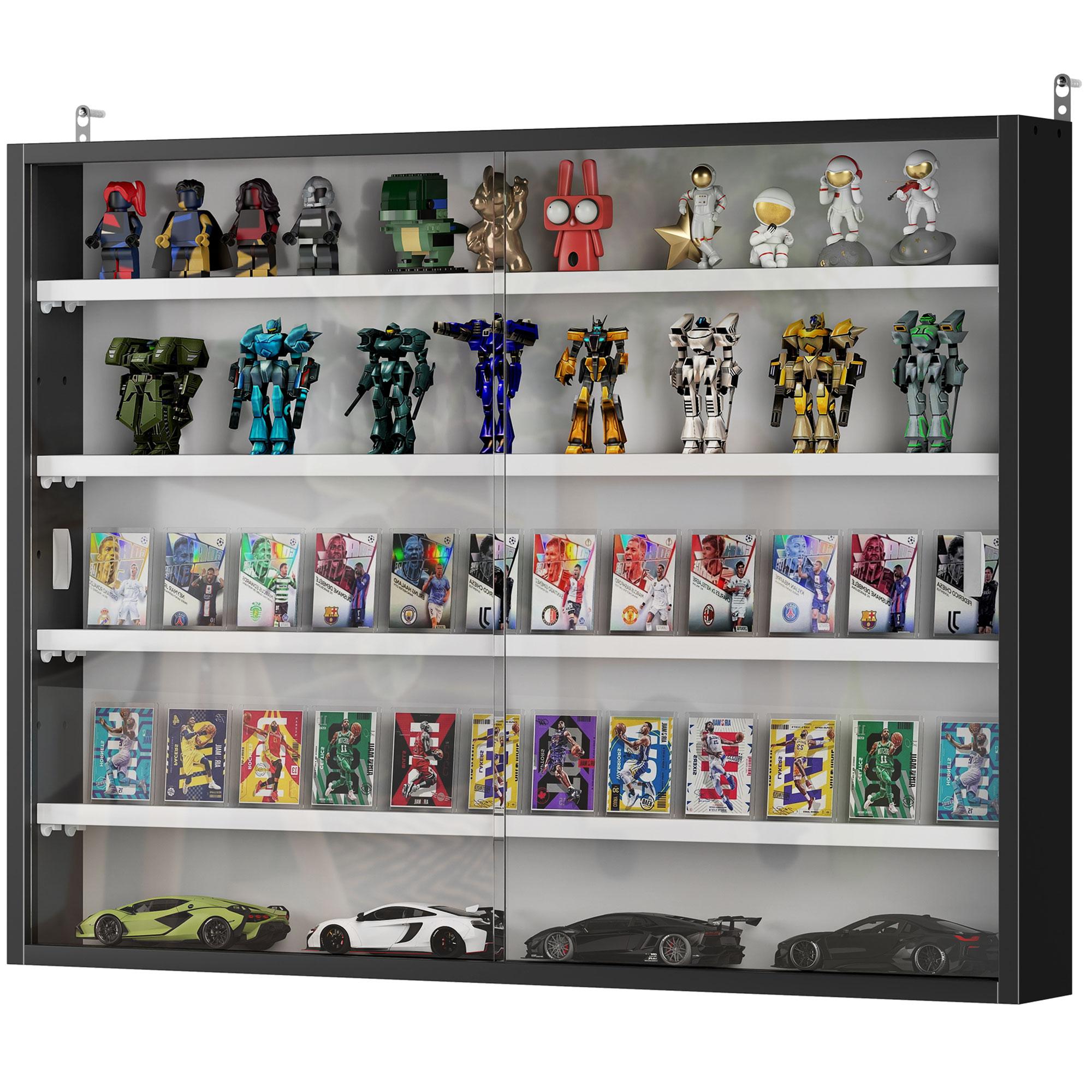 Black Glass Display Cabinet with 4 Adjustable Shelves