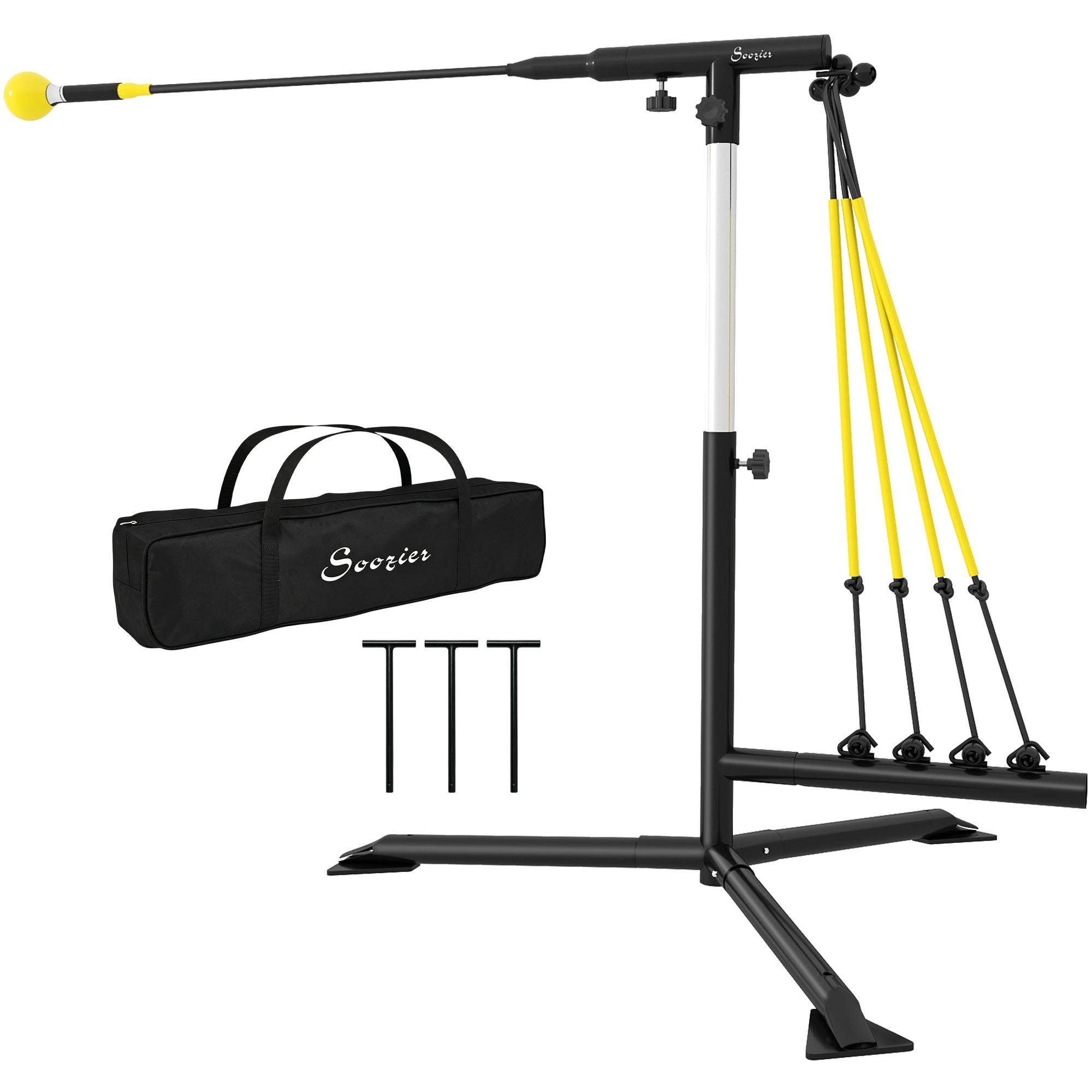Black Adjustable Baseball Trainer with Rebound Bands