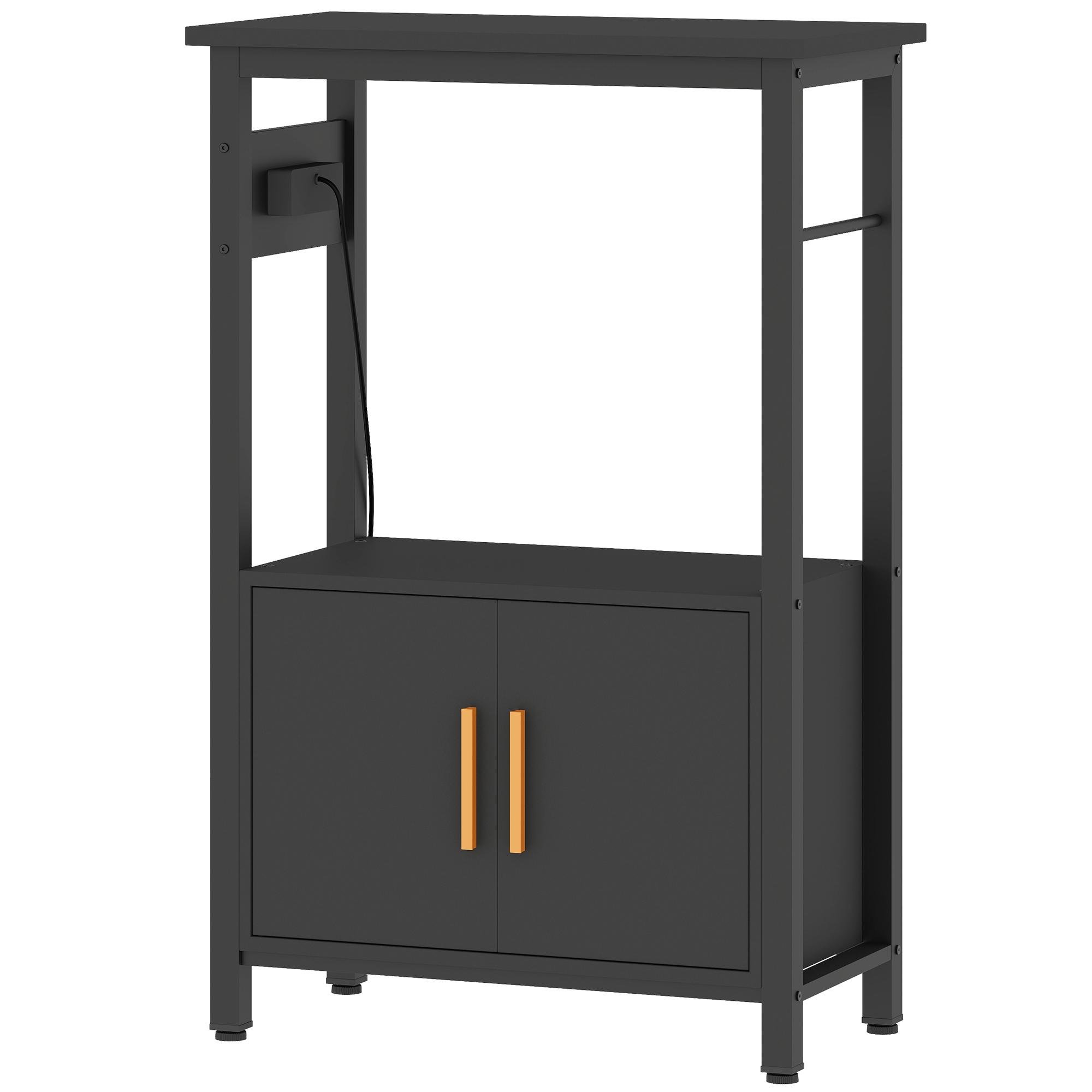 Black 5-10 Gallon Aquarium Stand with Power Outlets