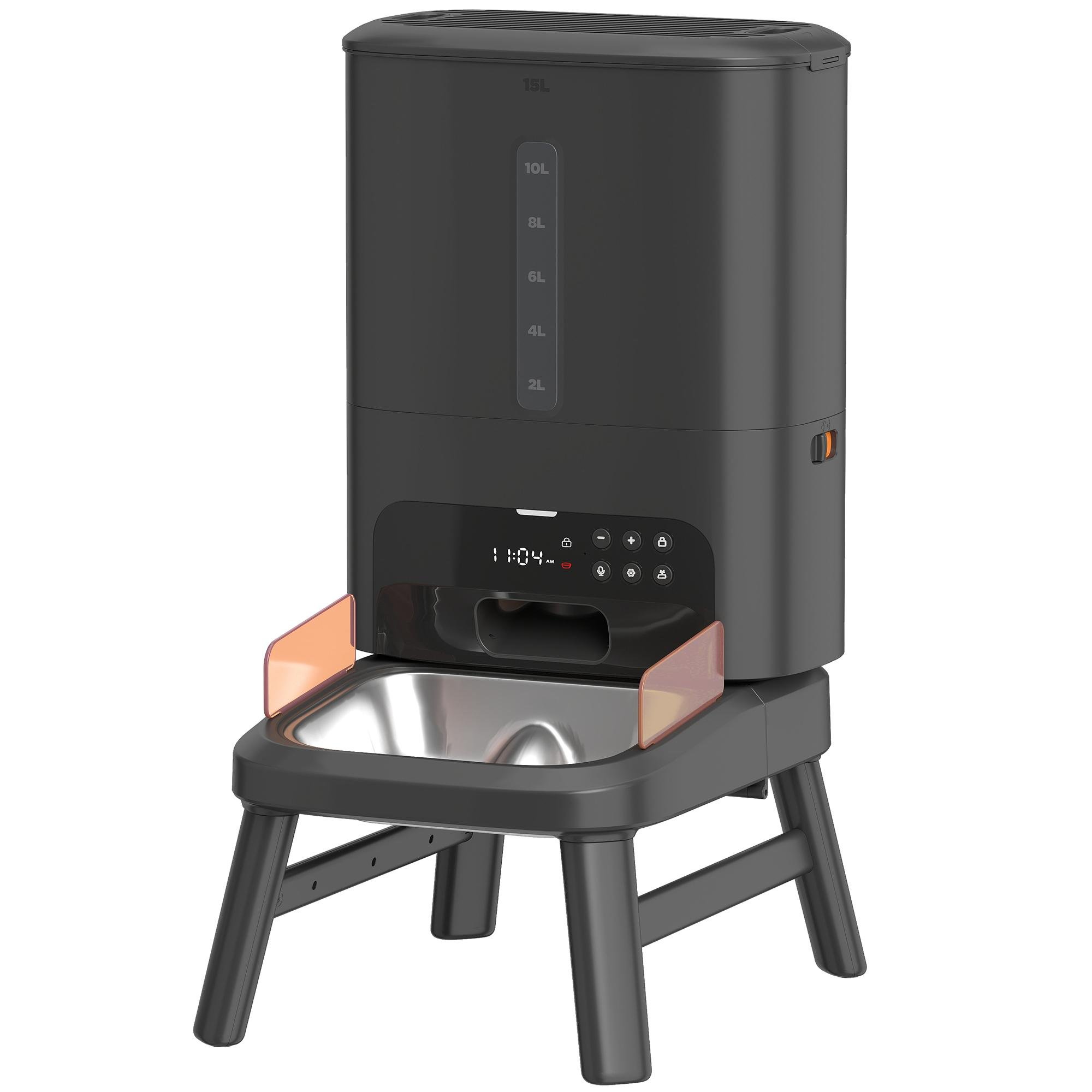 15L Elevated Dog Feeder with Anti-Clog Kibble Dispensing