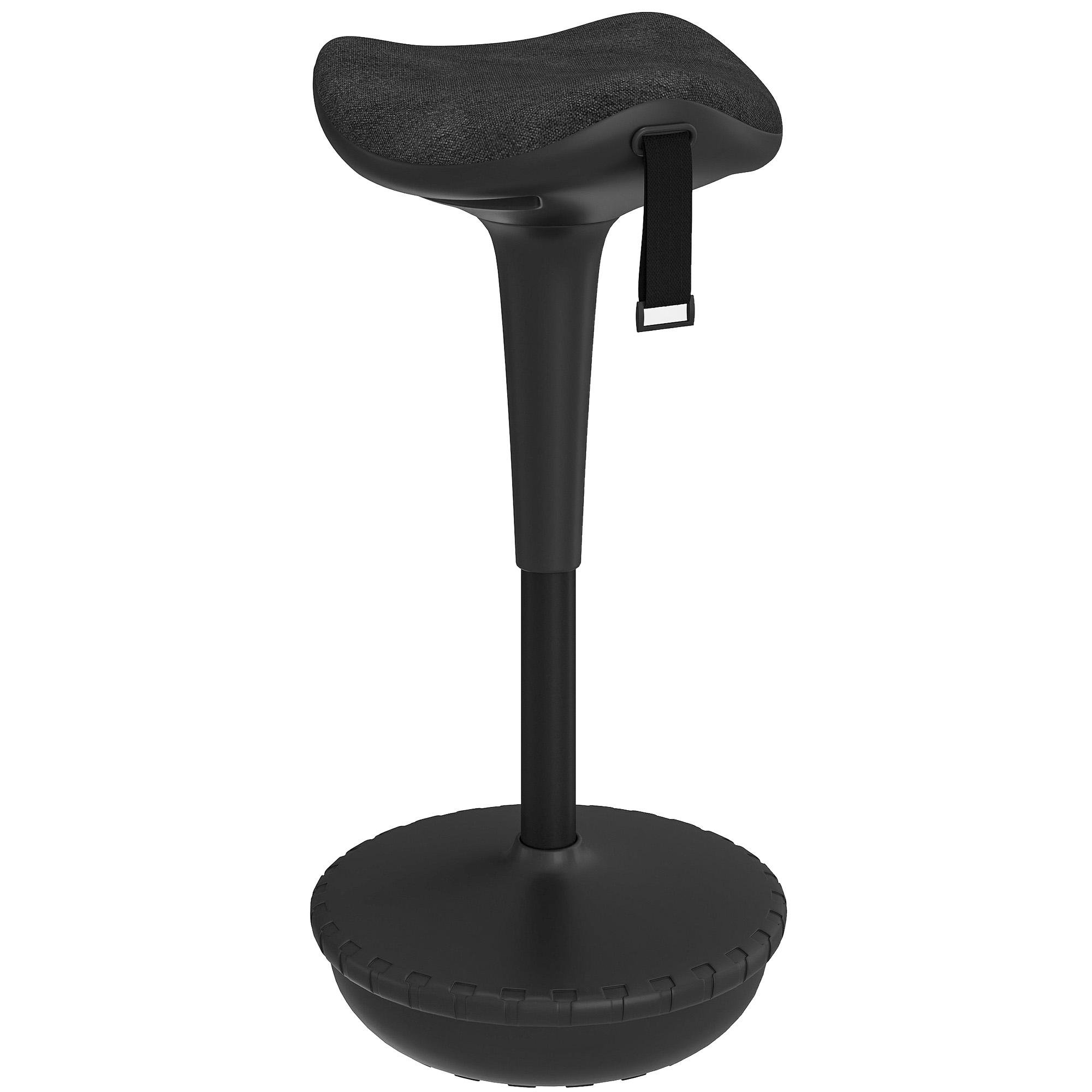Black Active Sitting Stool, Adjustable Wobble Chair