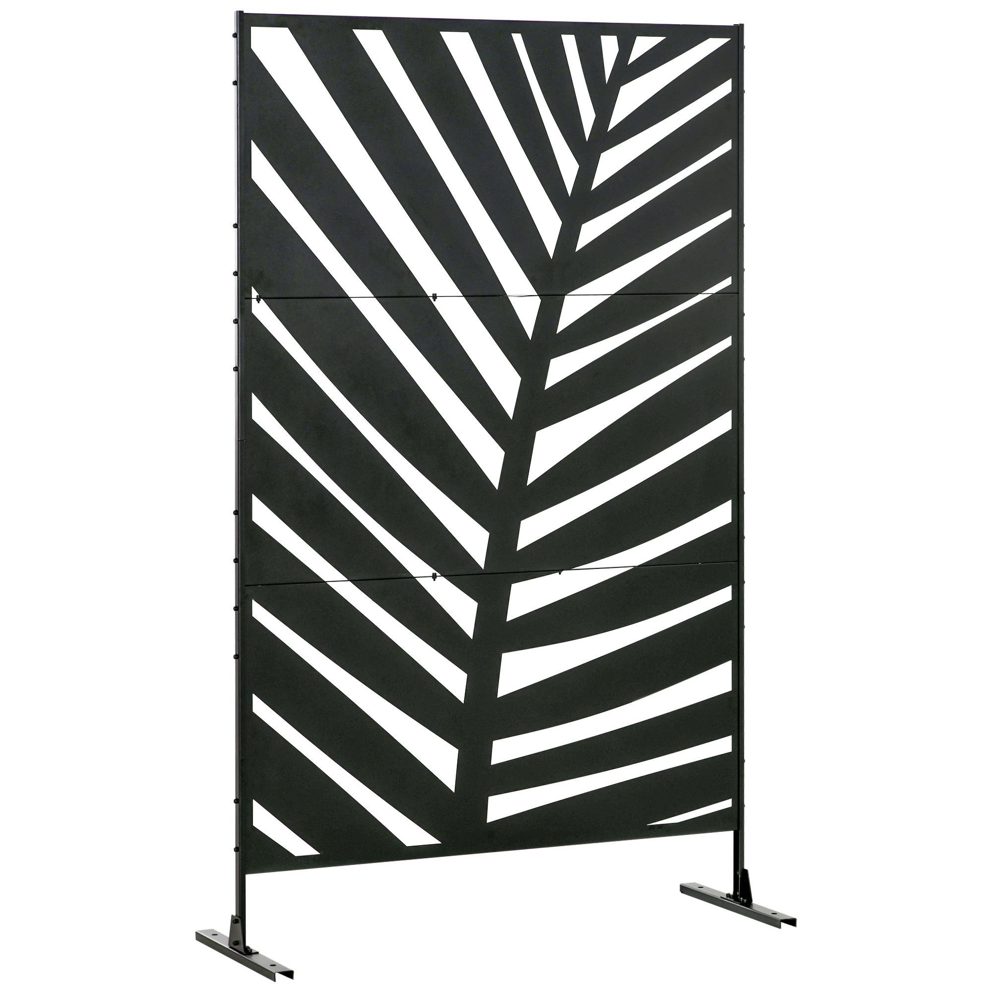 Black Banana Leaf Divider, 78-Inch Outdoor Privacy Screen