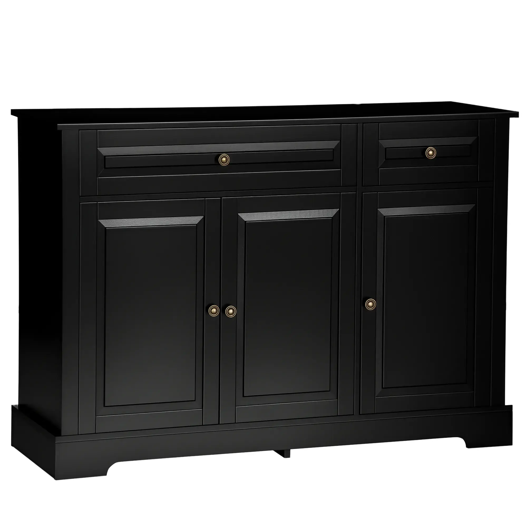 Black Engineered Wood Bar Cabinet with Adjustable Shelf
