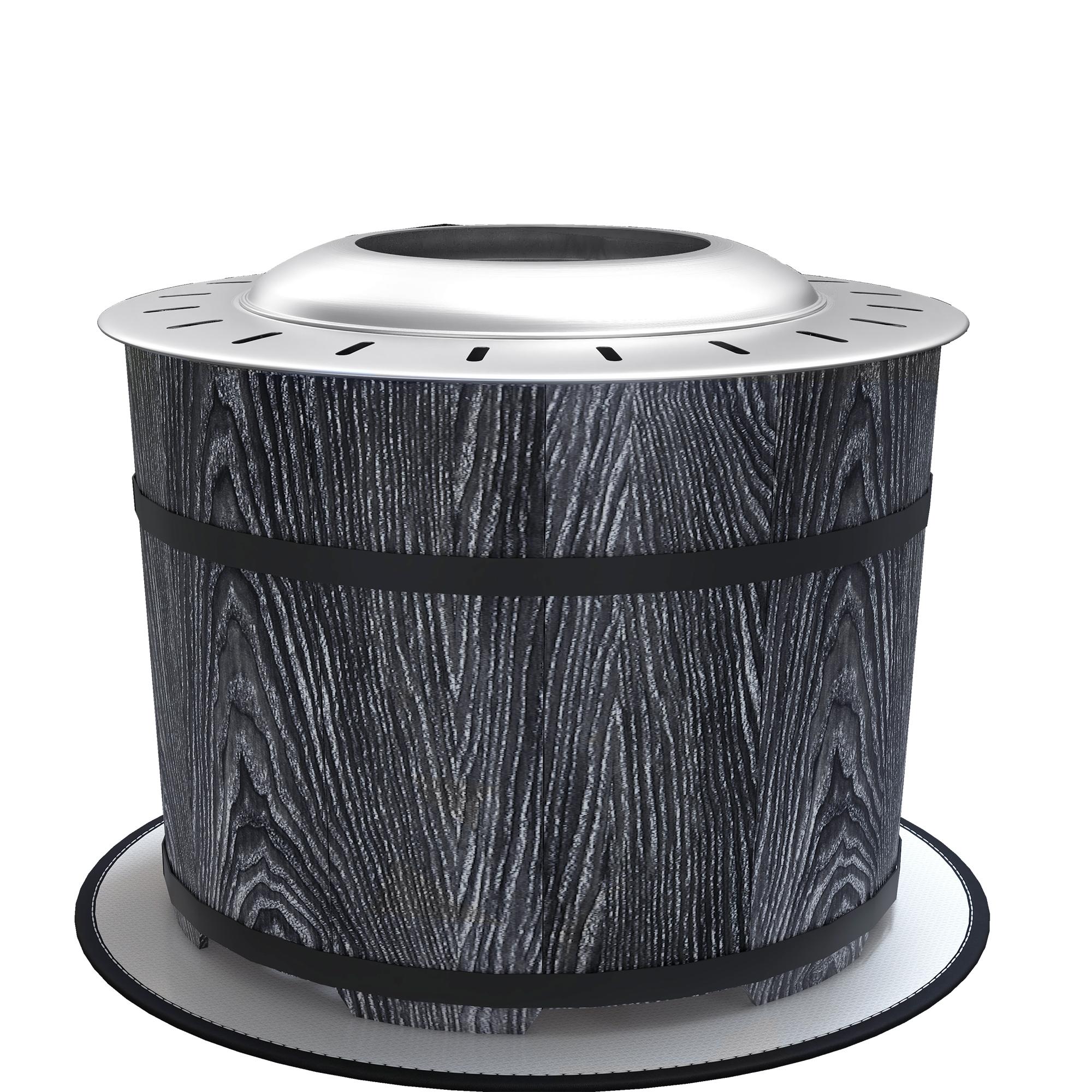 Black Magnesium Oxide Fire Pit with Mat for Patios