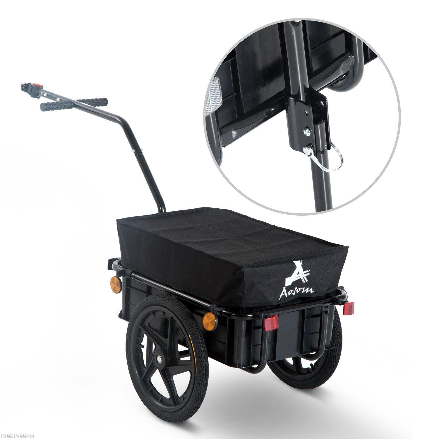 Black 16 Inch Cargo Wagon Trailer with Removable Bin
