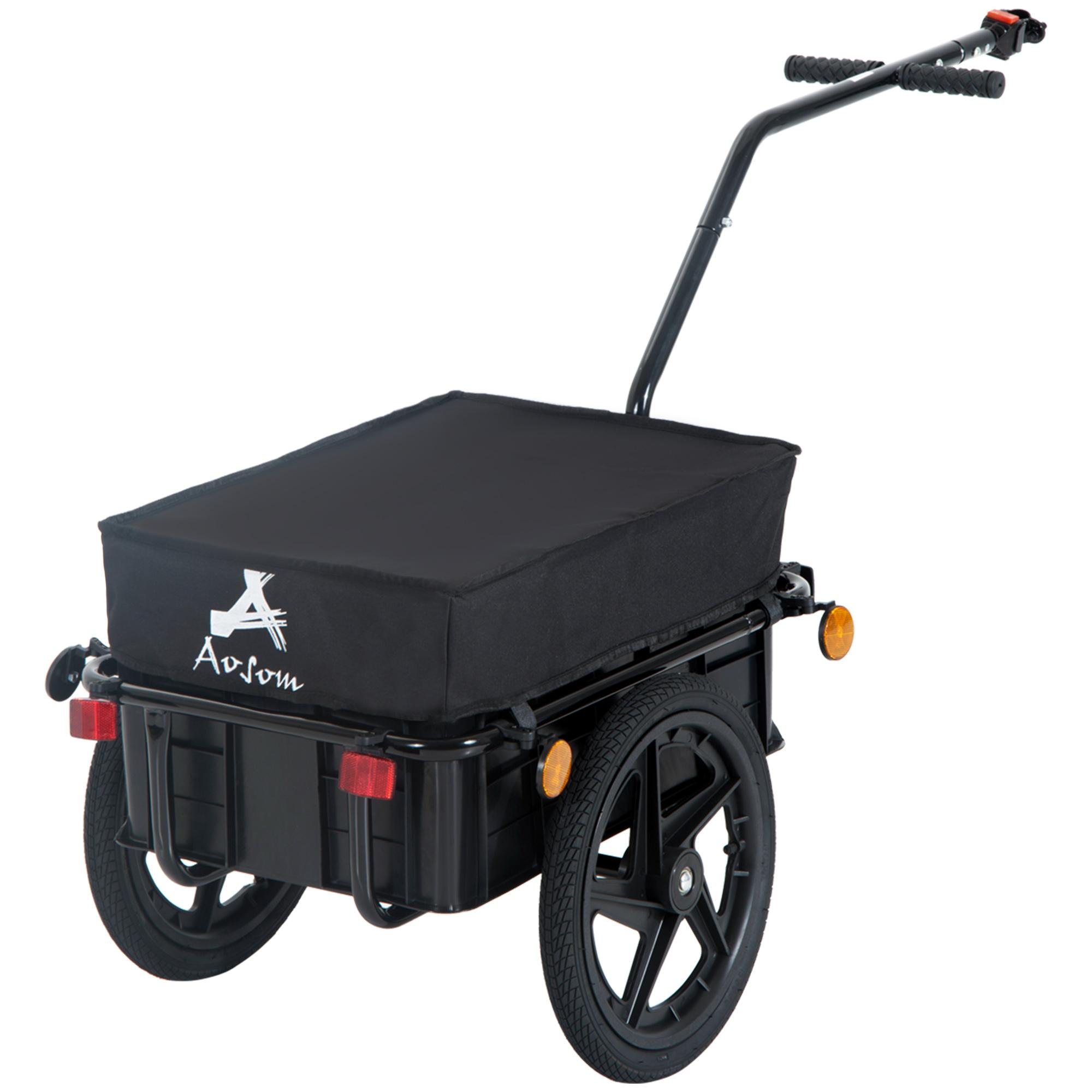 Black 40 kg Bike Trailer with Removable Cargo Box
