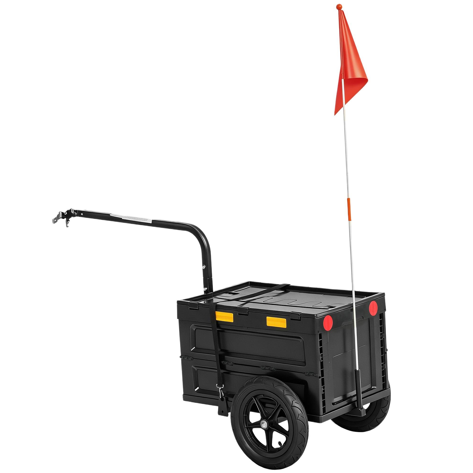 65 l Folding Cargo Trailer with Lid, 66 lb Capacity