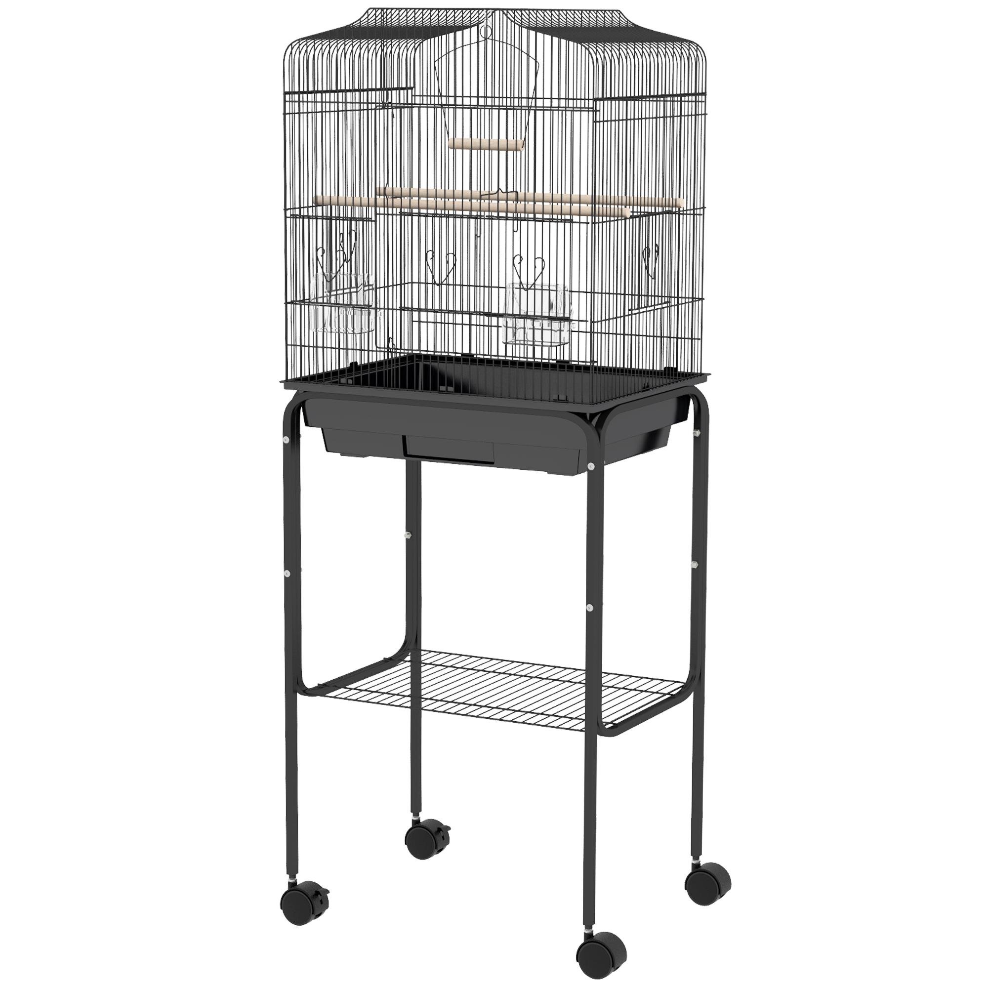 48.8 inch black bird cage with detachable body and wheels