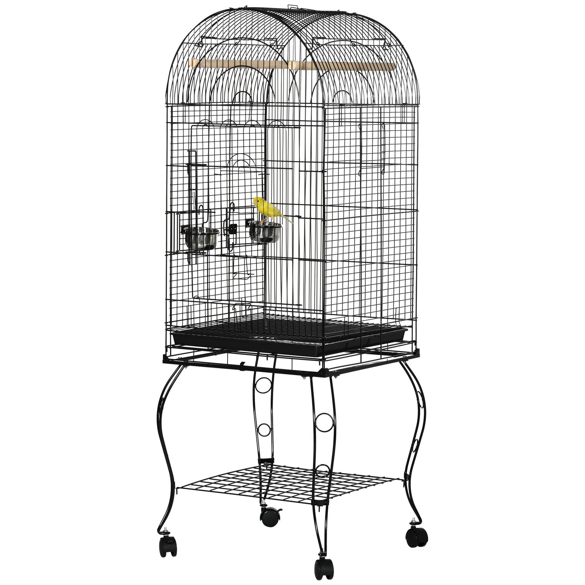 Black metal bird cage with detachable body, 60 inch