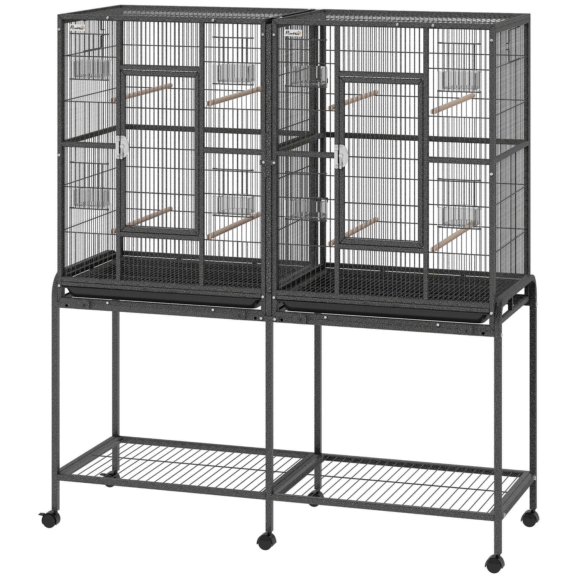 55.5 inch bird cage with detachable rolling stand