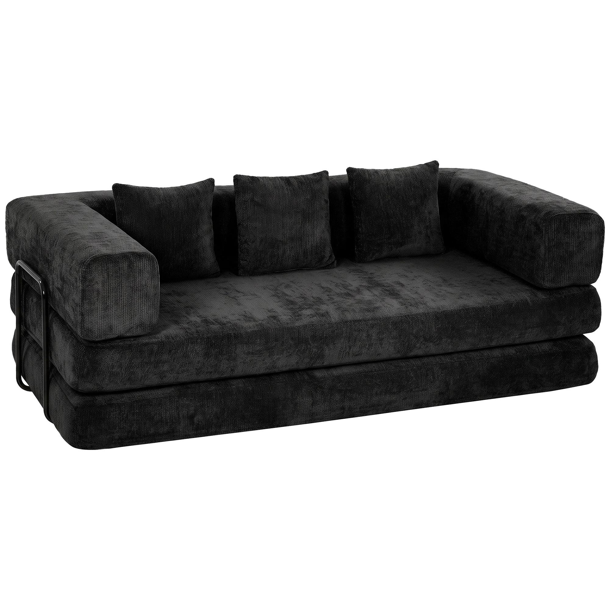 Black 5-in-1 Sofa Bed with Deep Seat
