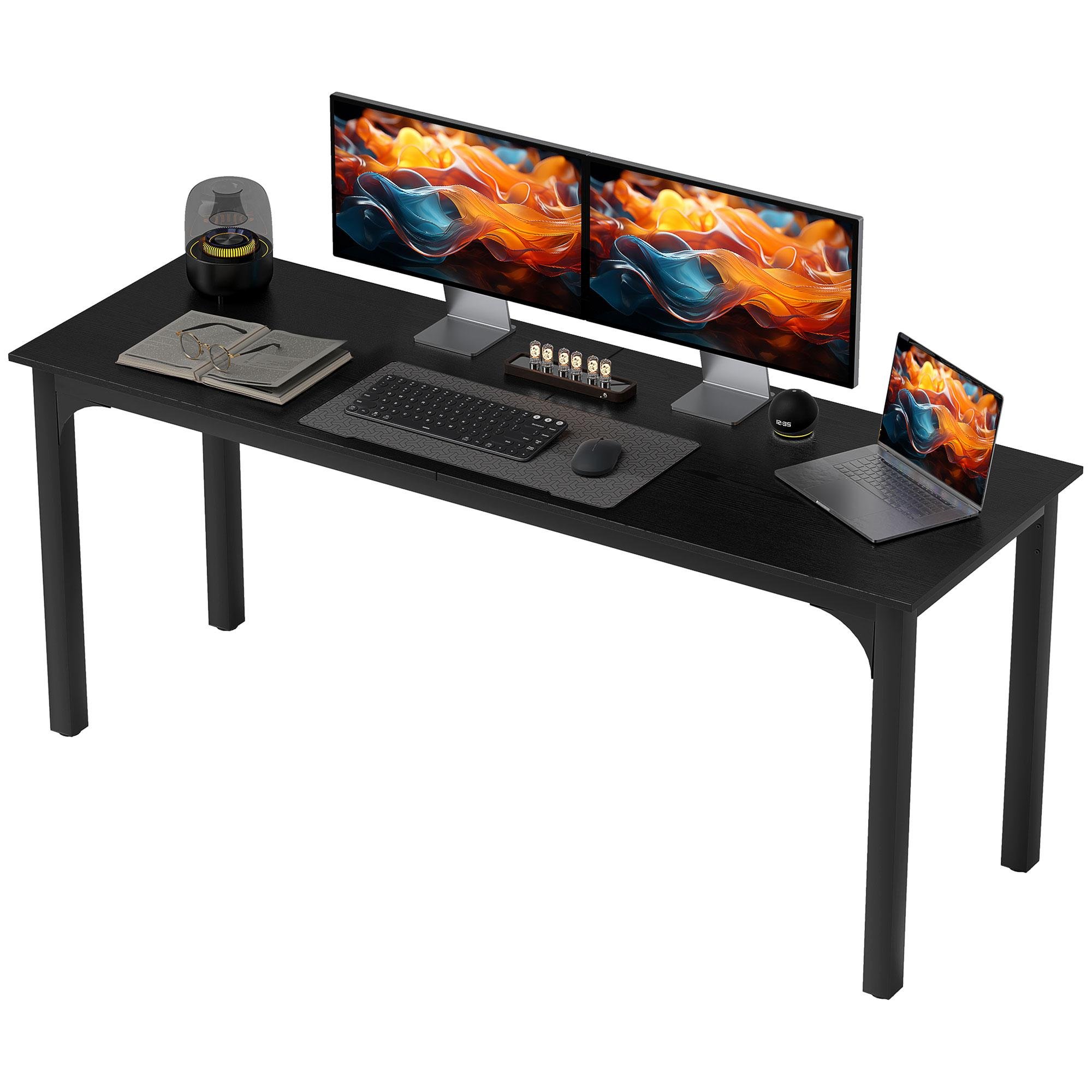 Black 71 Inch Computer Desk with Spacious Desktop