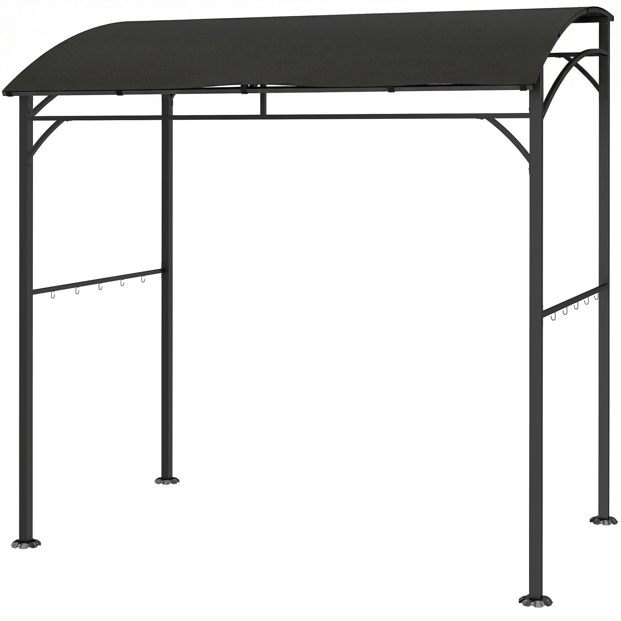 Black Curved BBQ Gazebo with Water-Resistant Canopy