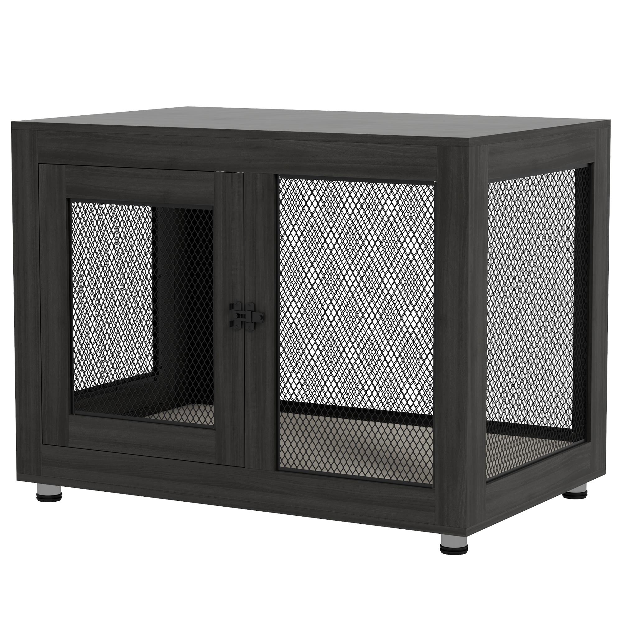 Black Dog Crate Table with Washable Cushion