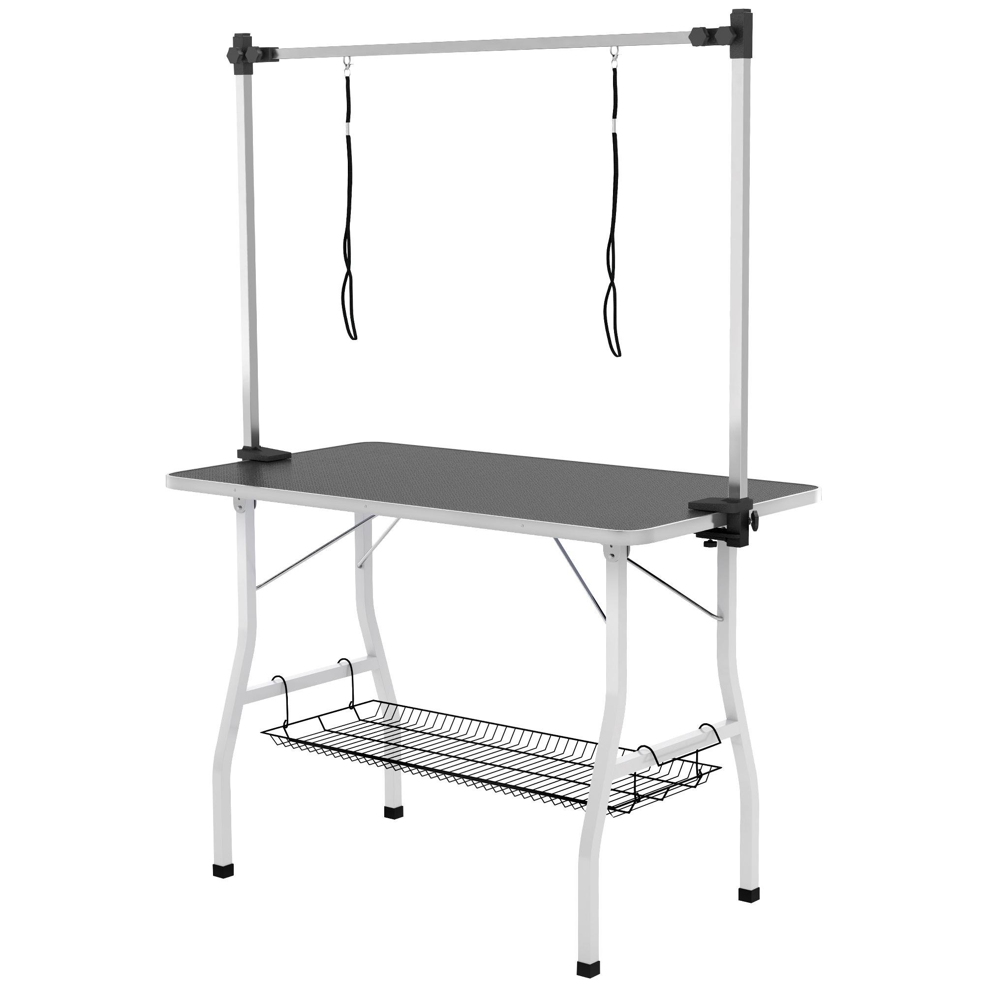42 Inch Dog Grooming Table with Adjustable Arm, Black