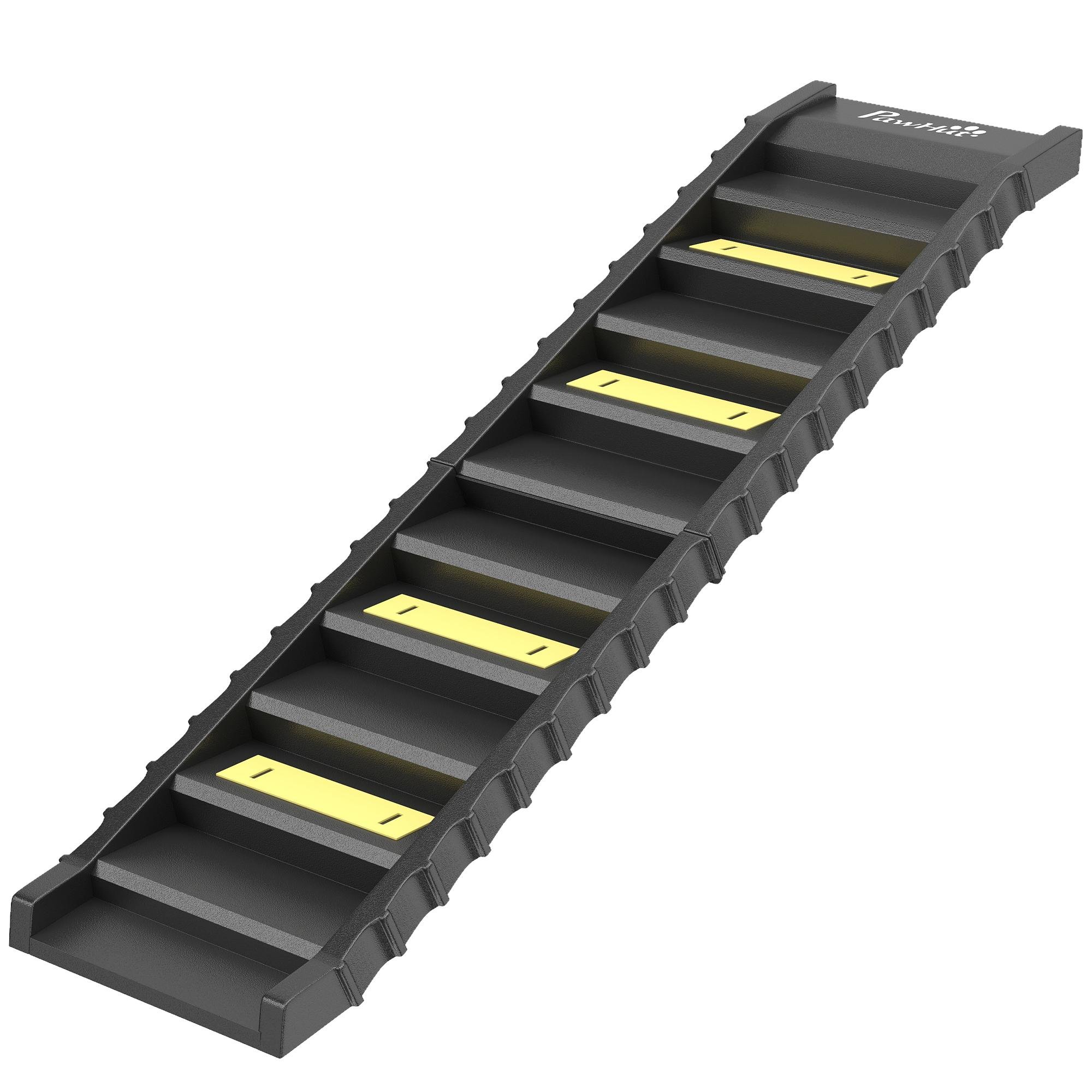 Black PP Dog Stairs, 10-Step Foldable Car Ramp