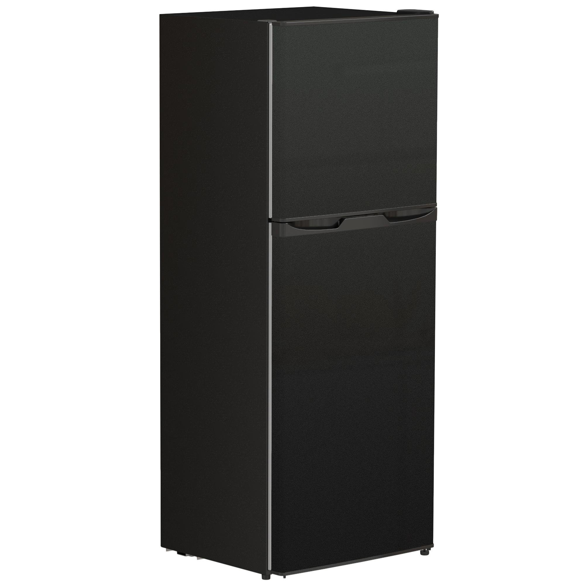Black Double Door Mini Fridge with Separate Freezer