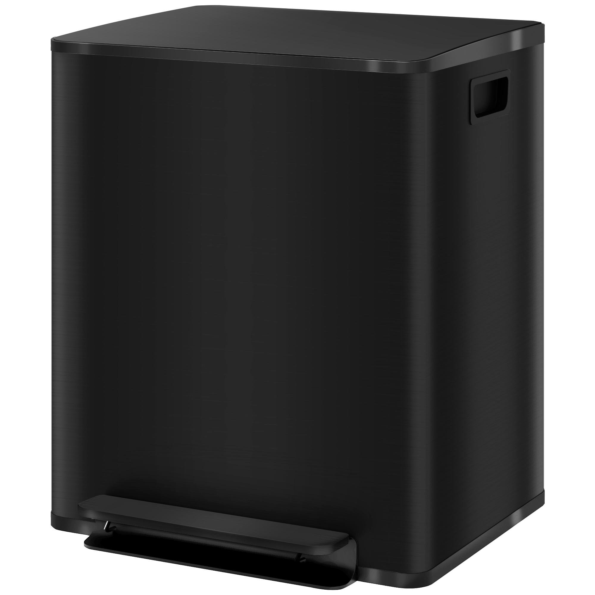 Black Dual 6.6 Gallon Bin with Removable Buckets