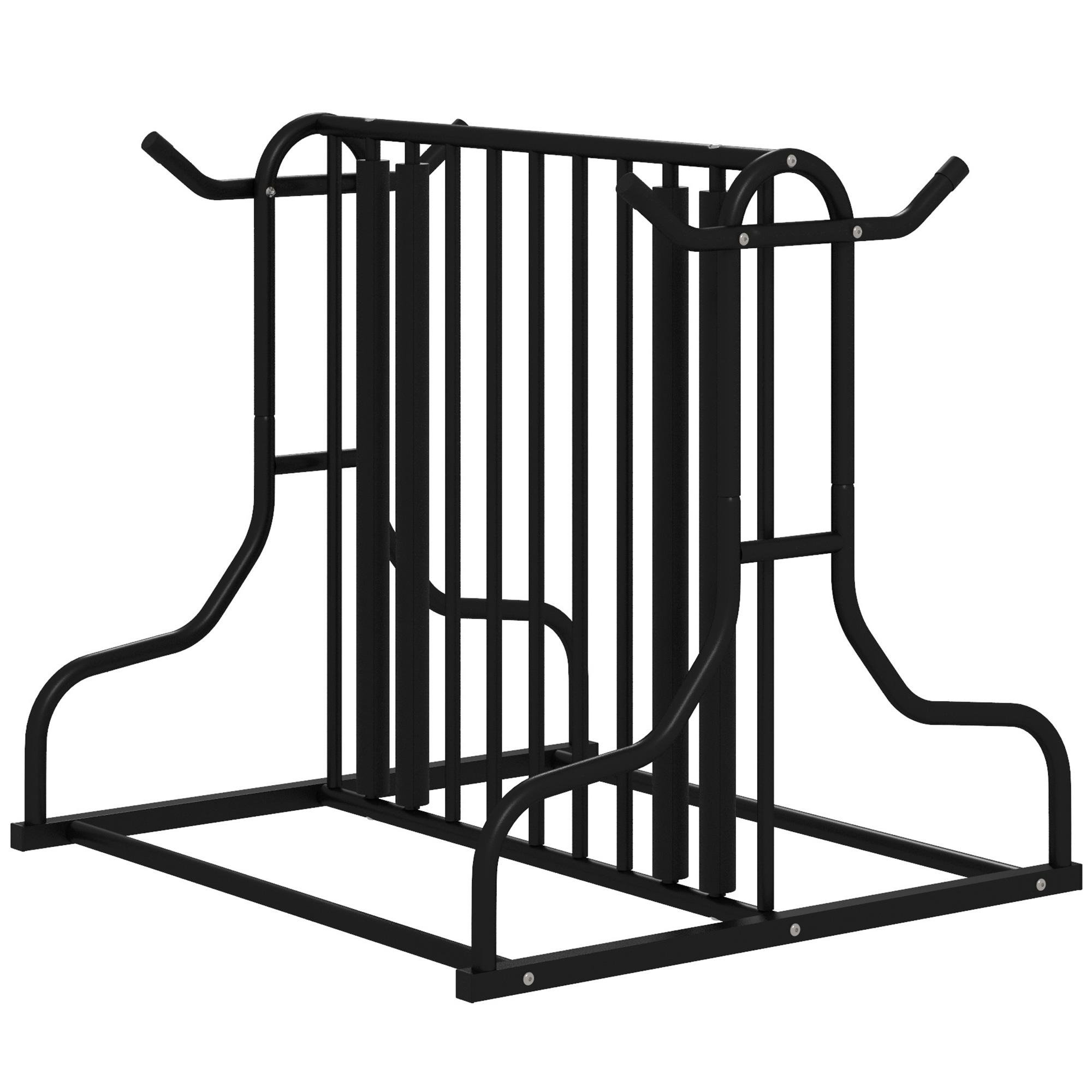 Black Dual-Side Bike Rack for Four Bikes