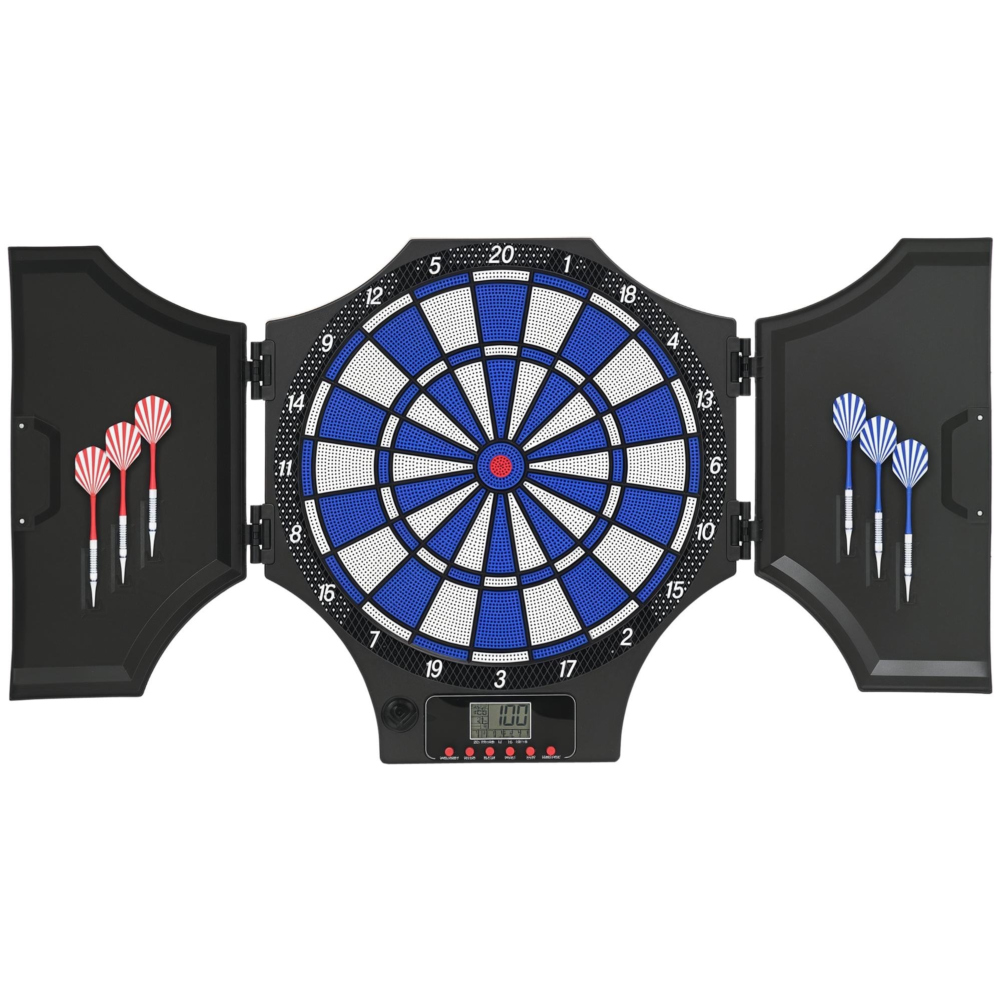 Black PP Electronic Dartboard with 31 Games for 8 Players