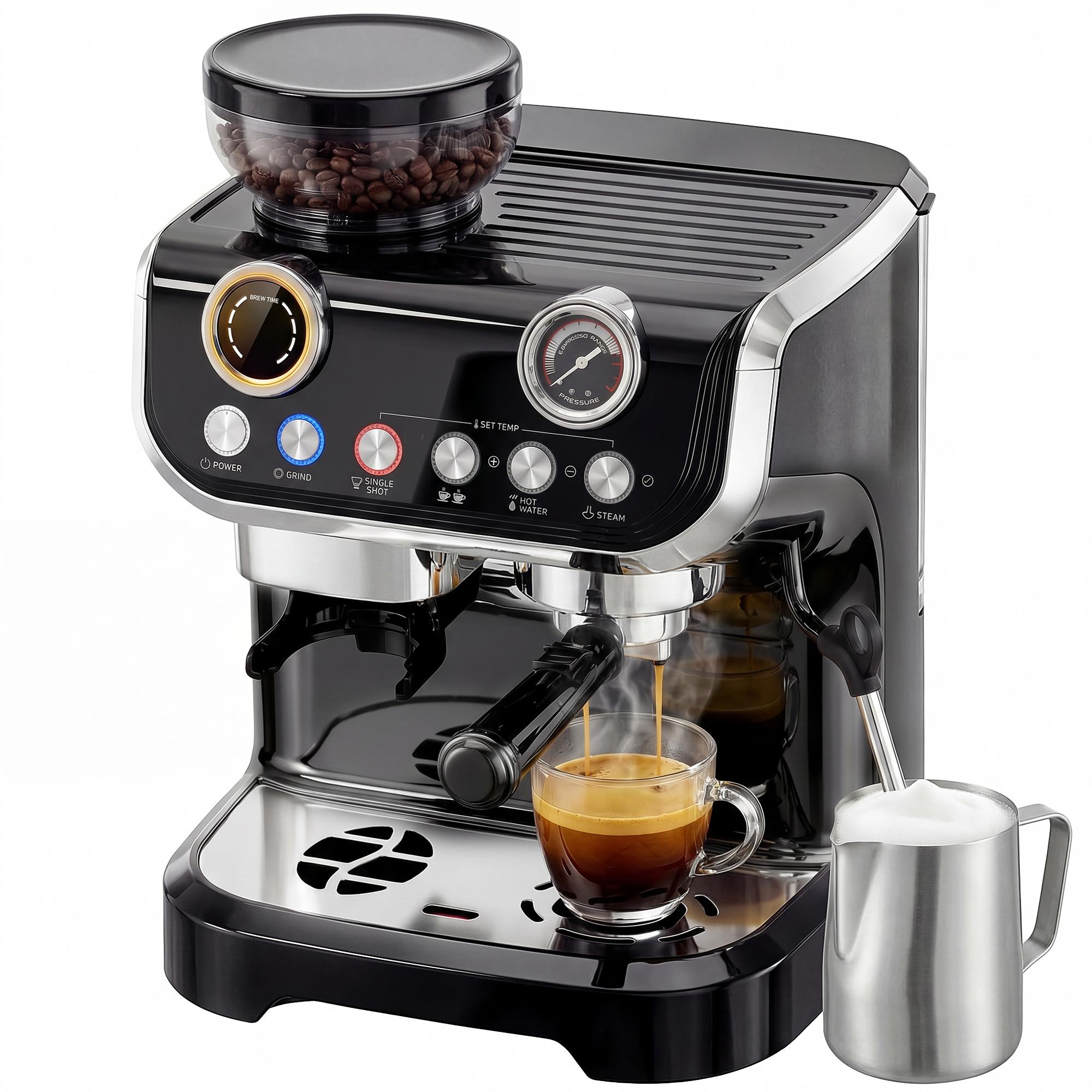 15 bar espresso machine with built-in grinder