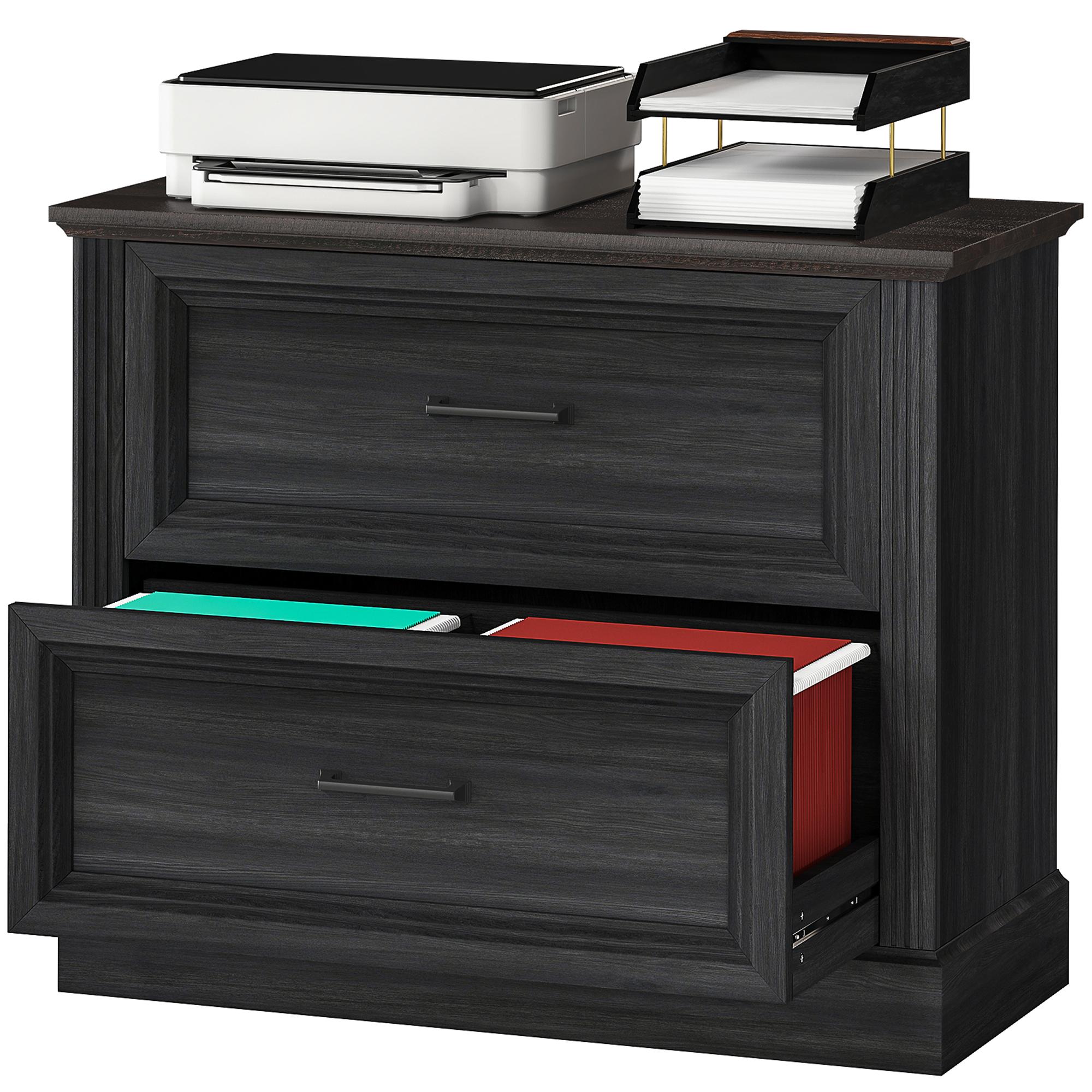 Black Farmhouse File Cabinet with Quiet Drawers