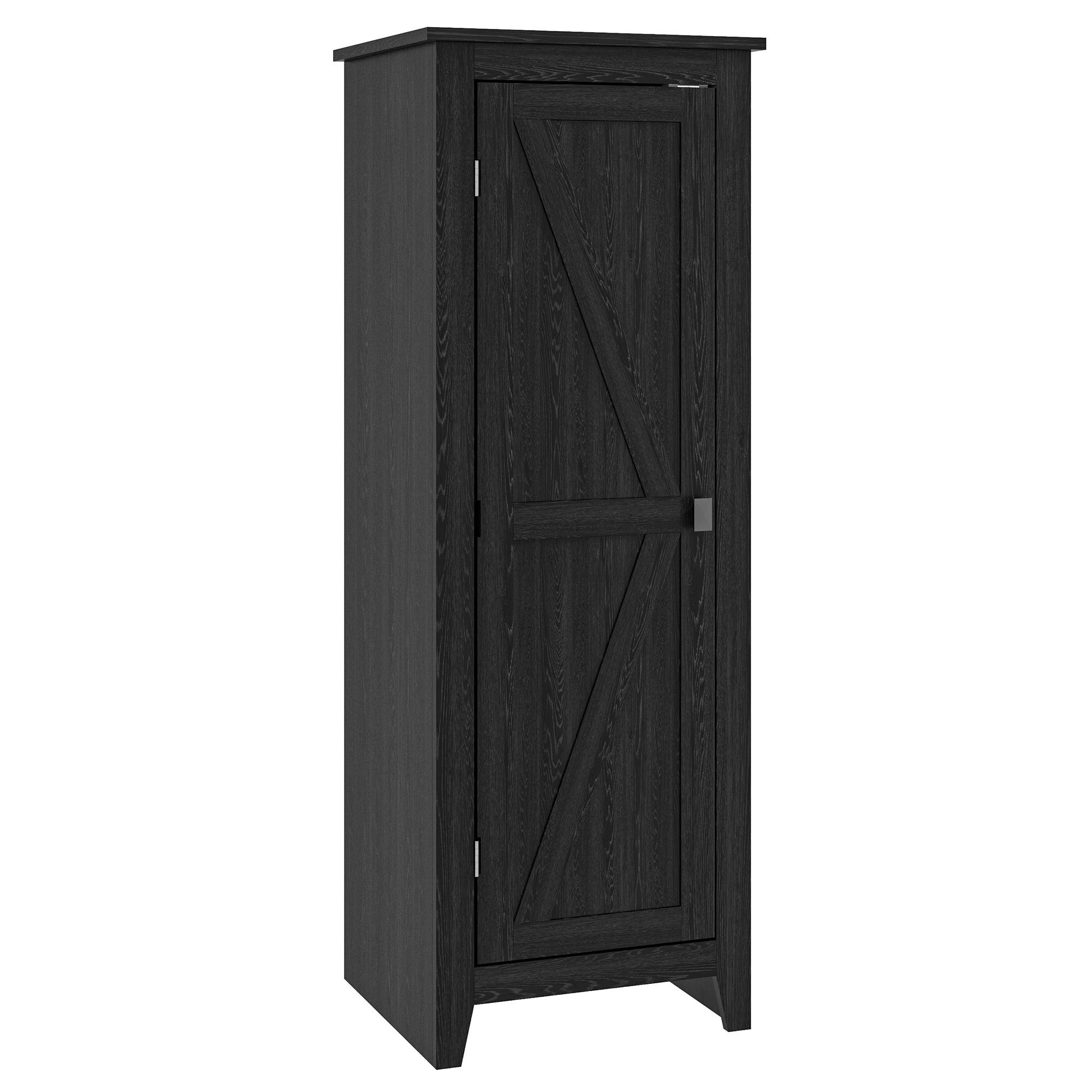 Black Farmhouse Pantry with Adjustable Shelves, 48 in
