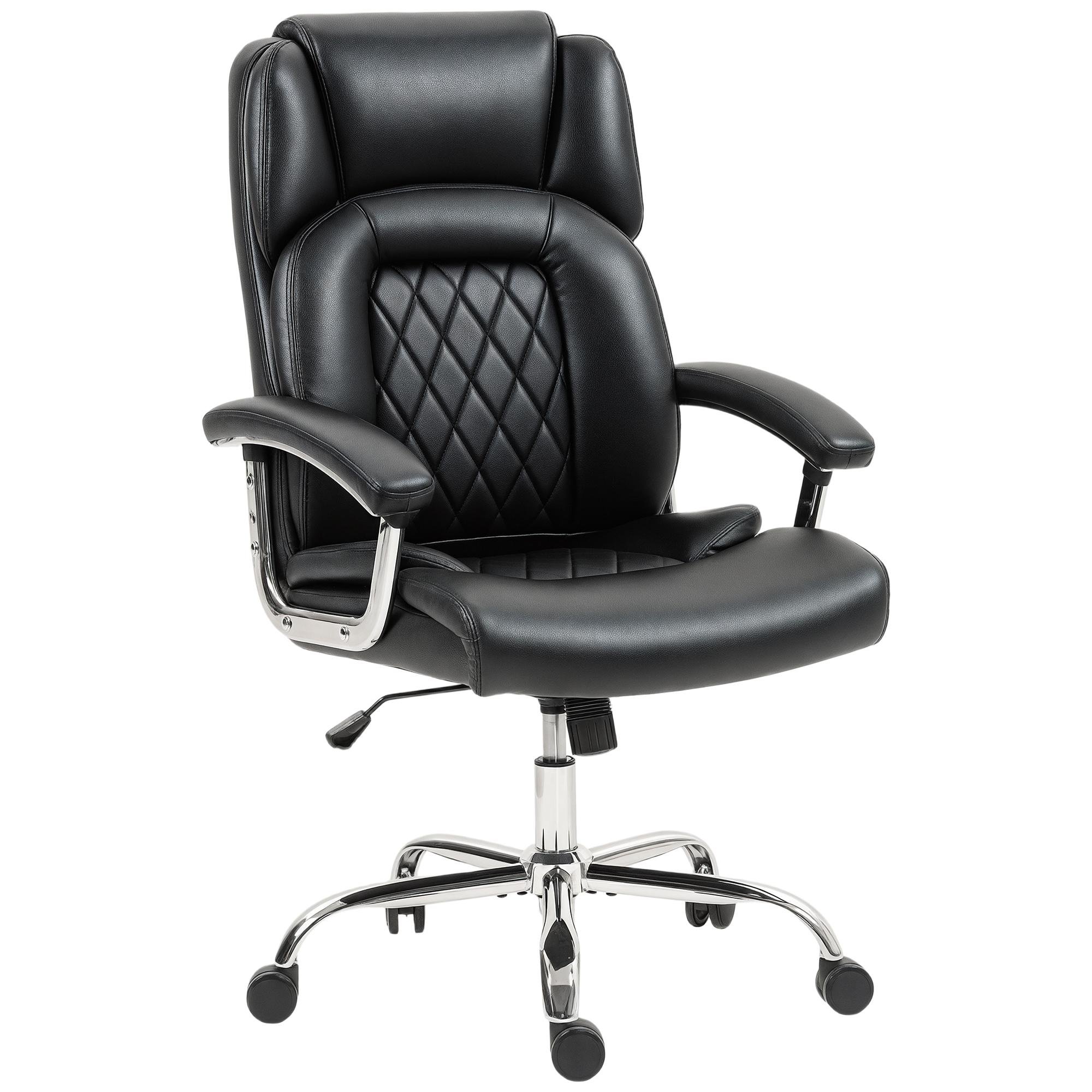 Black Spring Cushion Office Chair, Big and Tall